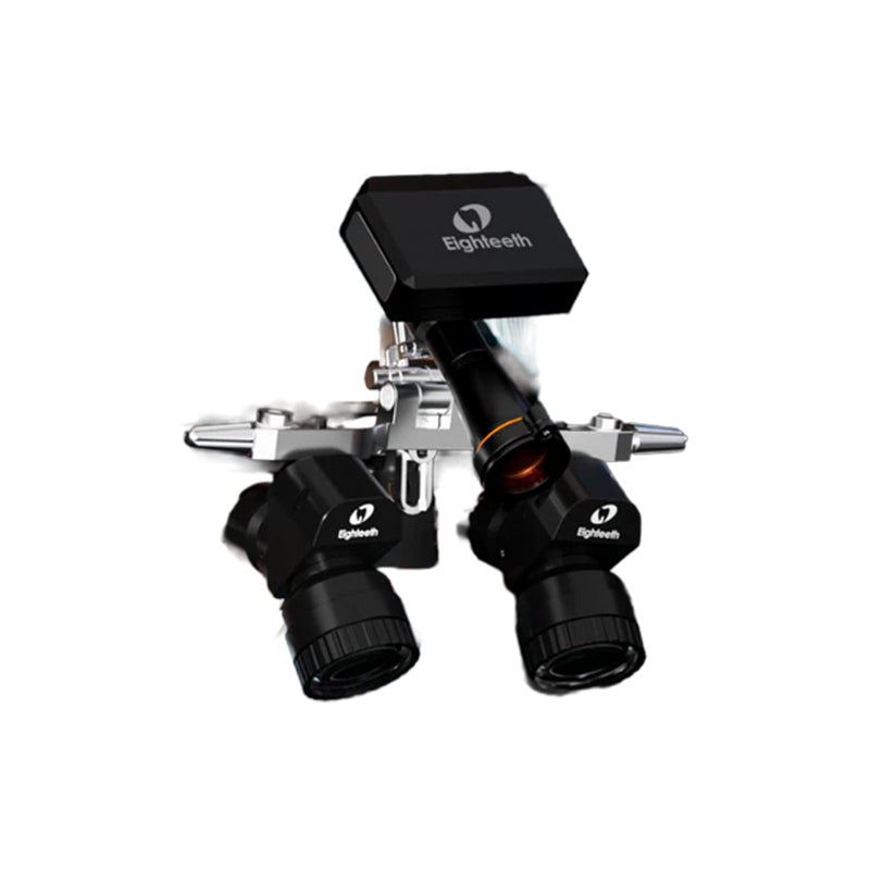 Eighteeth Dental Headlight — Wireless Z headlight mounted on loupes