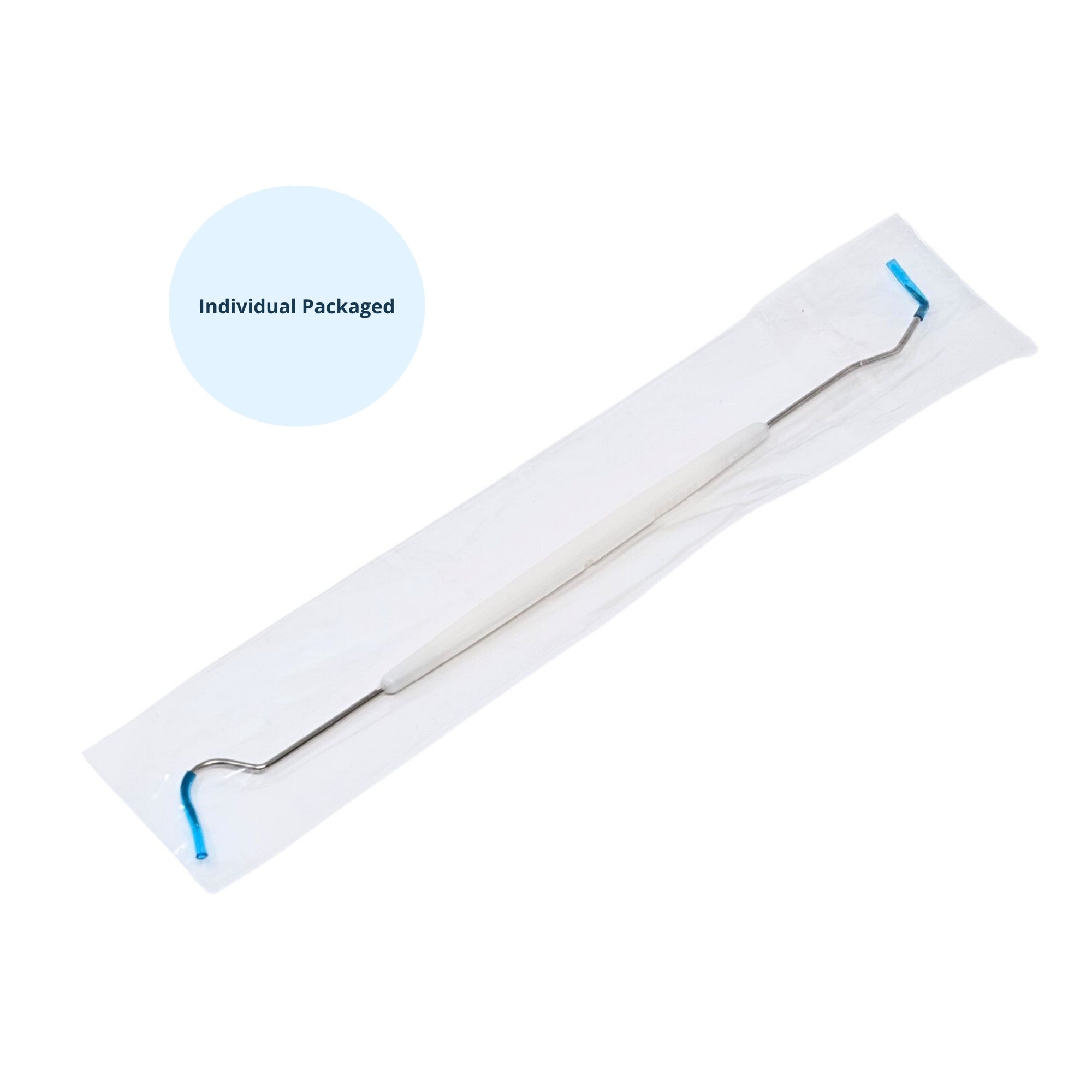 Individually packaged disposable double-ended dental explorer