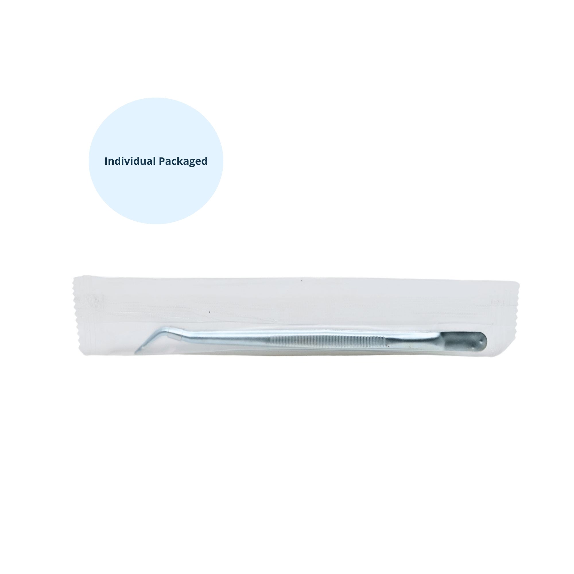Individually packaged disposable tweezer in sterile clear packaging