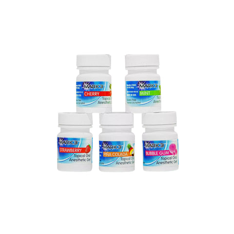 MARK3 Gel anesthésique topique – Benzocaïne 20% – Pot de 1oz – Saveurs multiples