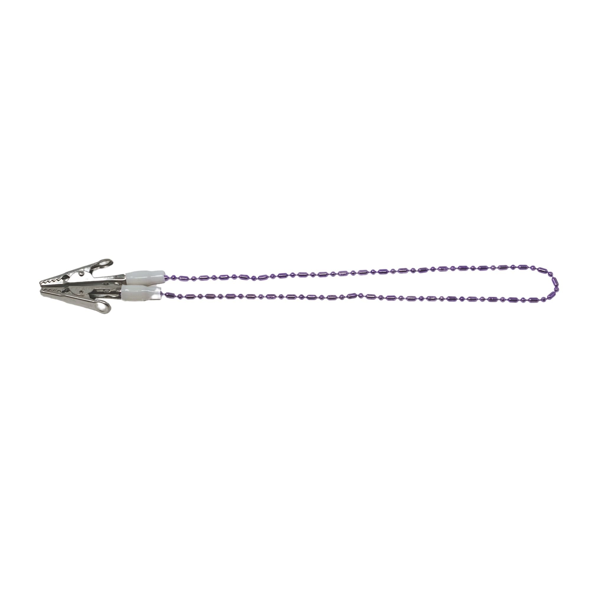 Metal bib chain holder autoclavable 3 per pack lavender color