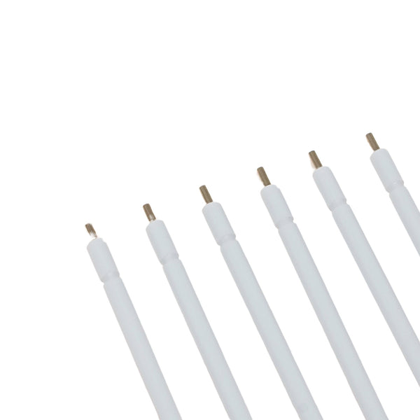 Close up view of Metal Core Air Water Syringe Tips white color for precise air and water flow in dental procedures