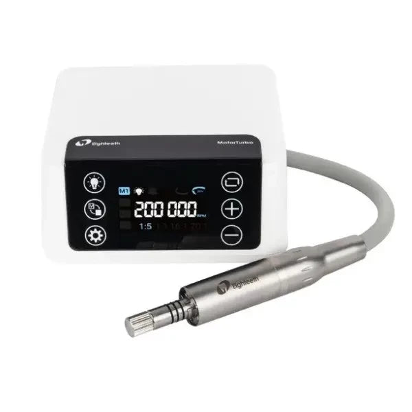 Eighteeth Motor Turbo Electric Micromotor — Motor Turbo control panel with handpiece attached