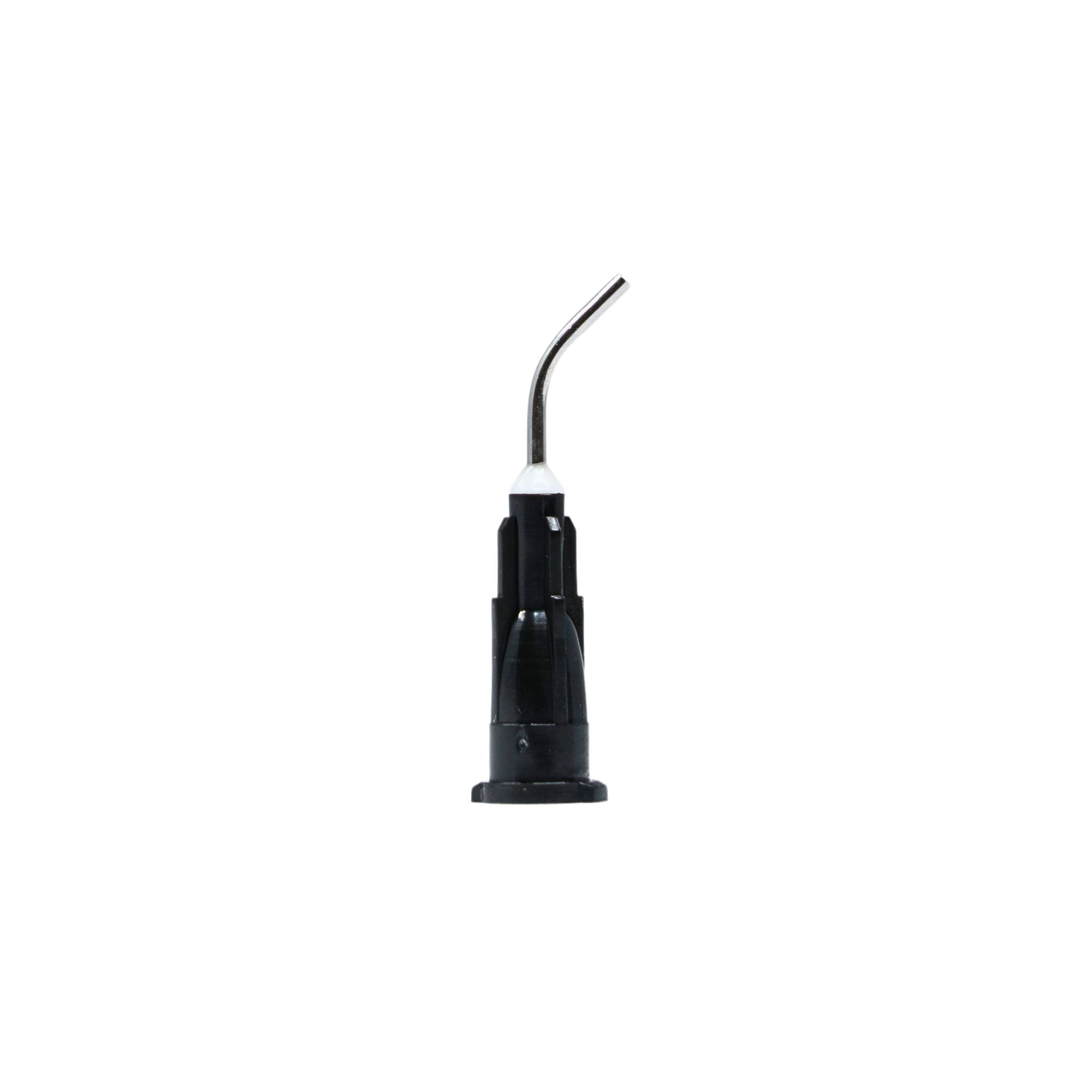 Pre-Bent Dispensing Tips 19G black color for precise material application in dental procedures