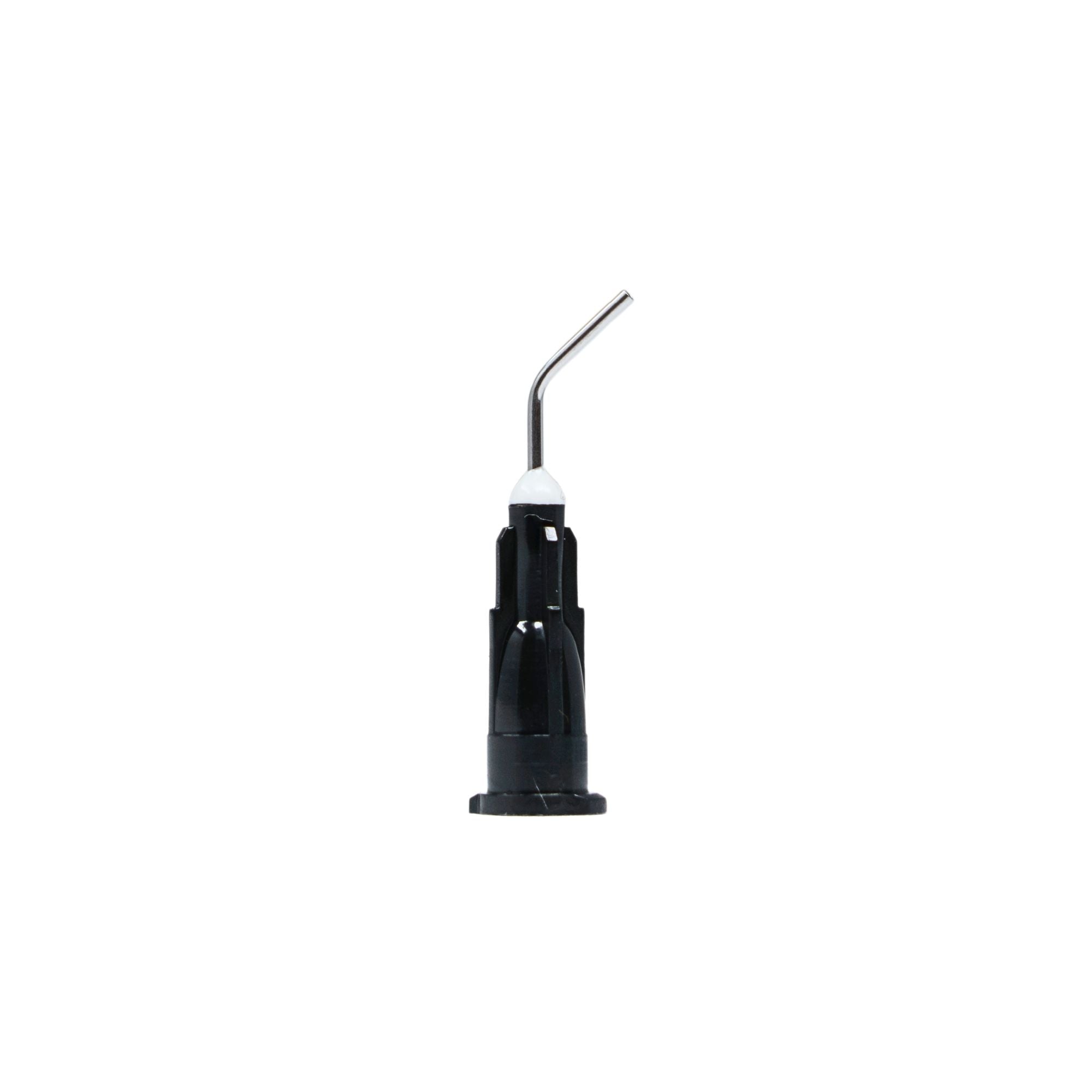 Pre-Bent Dispensing Tips 20G black color for precise material application in dental procedures