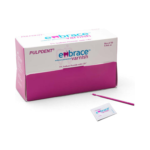 Pulpdent Embrace Varnish 5% Sodium Fluoride with CXP – 50 × 0.4 mL Unit-Dose
