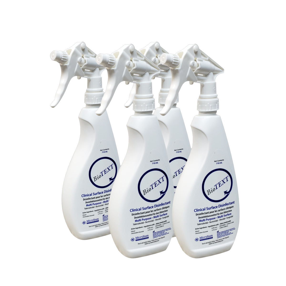 Micrylium BioTEXT 4 × 710 mL Spray Bottles — 01TEXT704