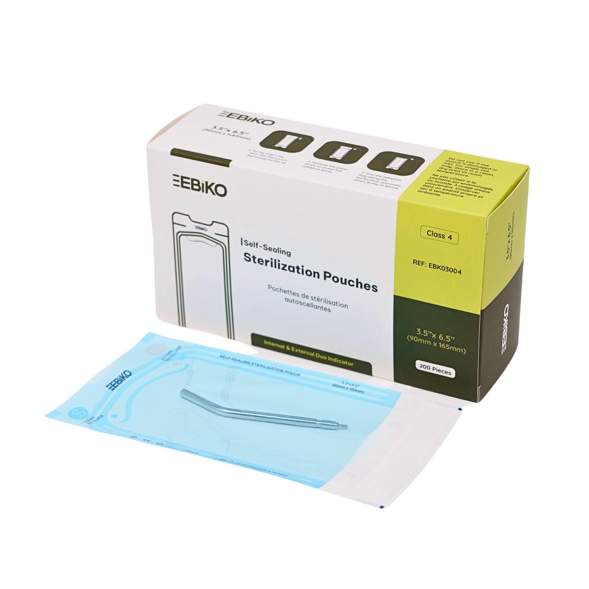 Sterilization Pouches Class 4 size 3.5x6.5 inches for dental and medical sterilization use