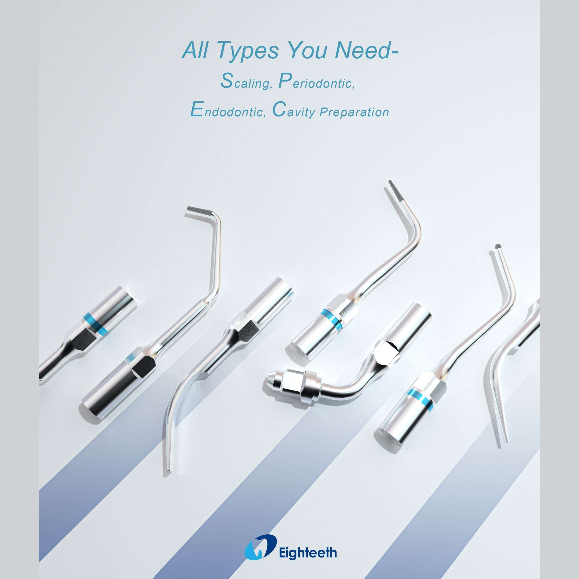 Eighteeth UltraMint Ultrasonic Scaler — UltraMint scaler tip range