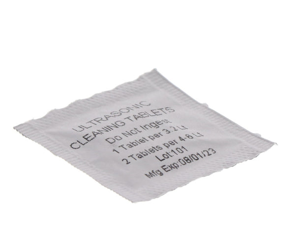 single packet of ultrasonic cleaning tablet