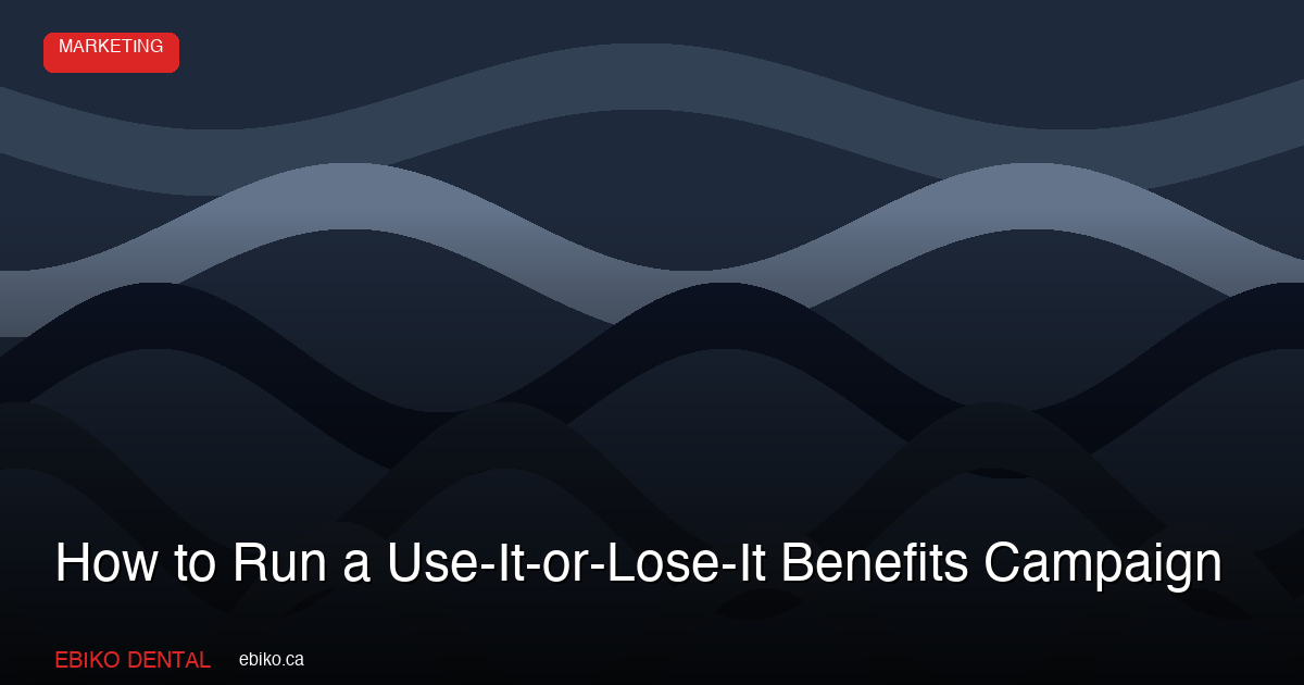 How to Run a Use-It-or-Lose-It Insurance Benefits Campaign That Fills Your Dental Schedule Before Year-End - EBIKO Dental Blog