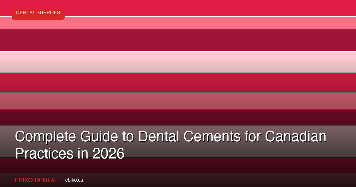 Complete Guide to Dental Cements for Canadian Practices 2026 - EBIKO Dental Blog