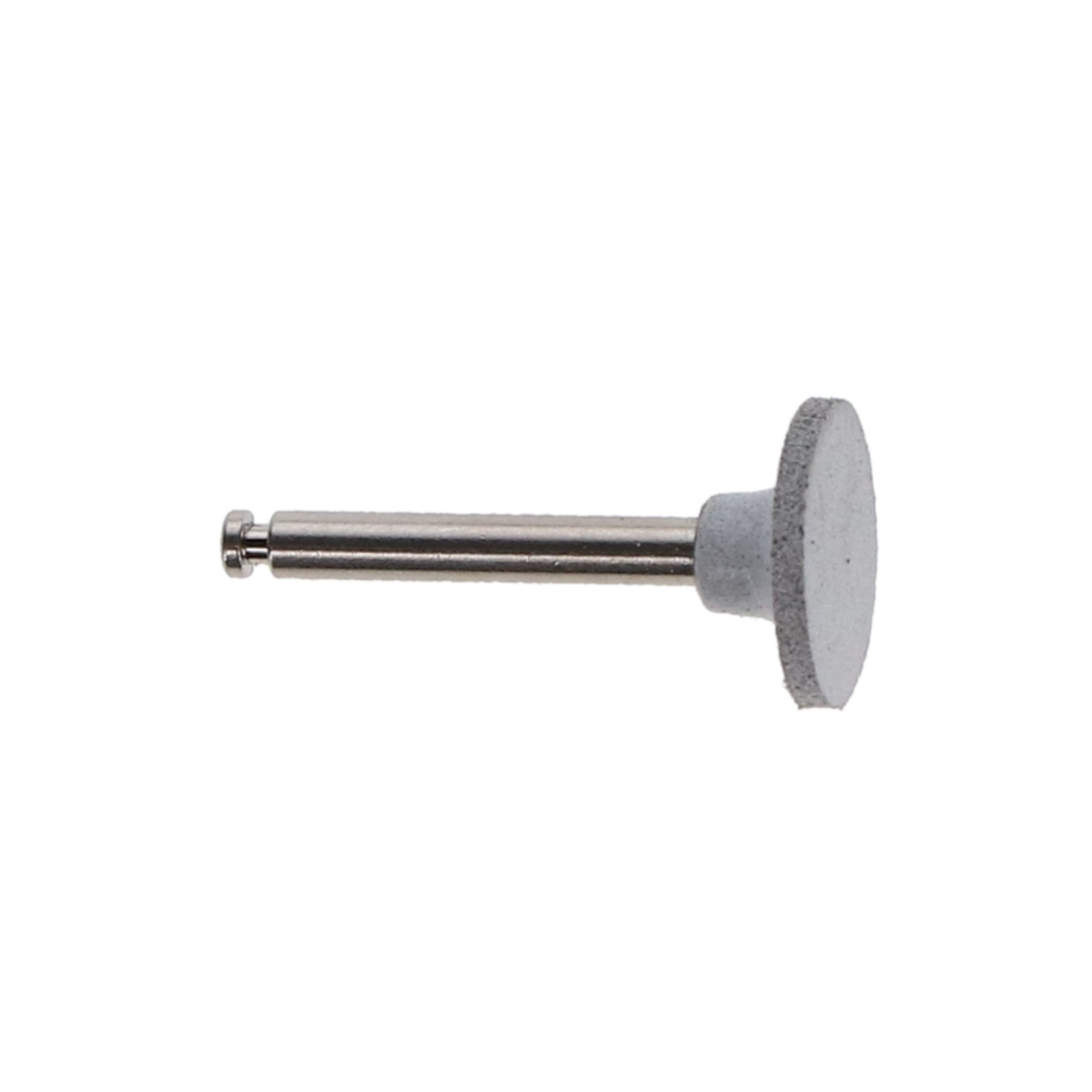Gray latch type dental polishing discs with a stainless steel base designed for efficient polishing during dental 