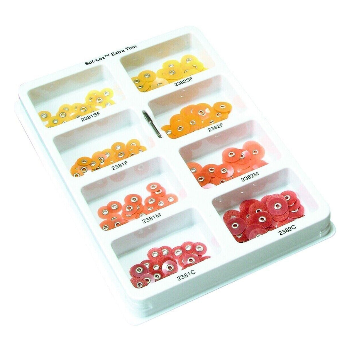 3M Sof-Lex Extra Thin Contouring and Polishing Discs Kit – disc tray – SKU 3M-2380 | EBIKO Dental