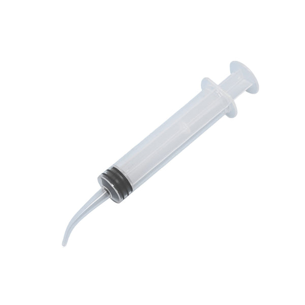 412 curved tip syringe with a 12ml capacity designed for precision irrigation and fluid application pack of 50