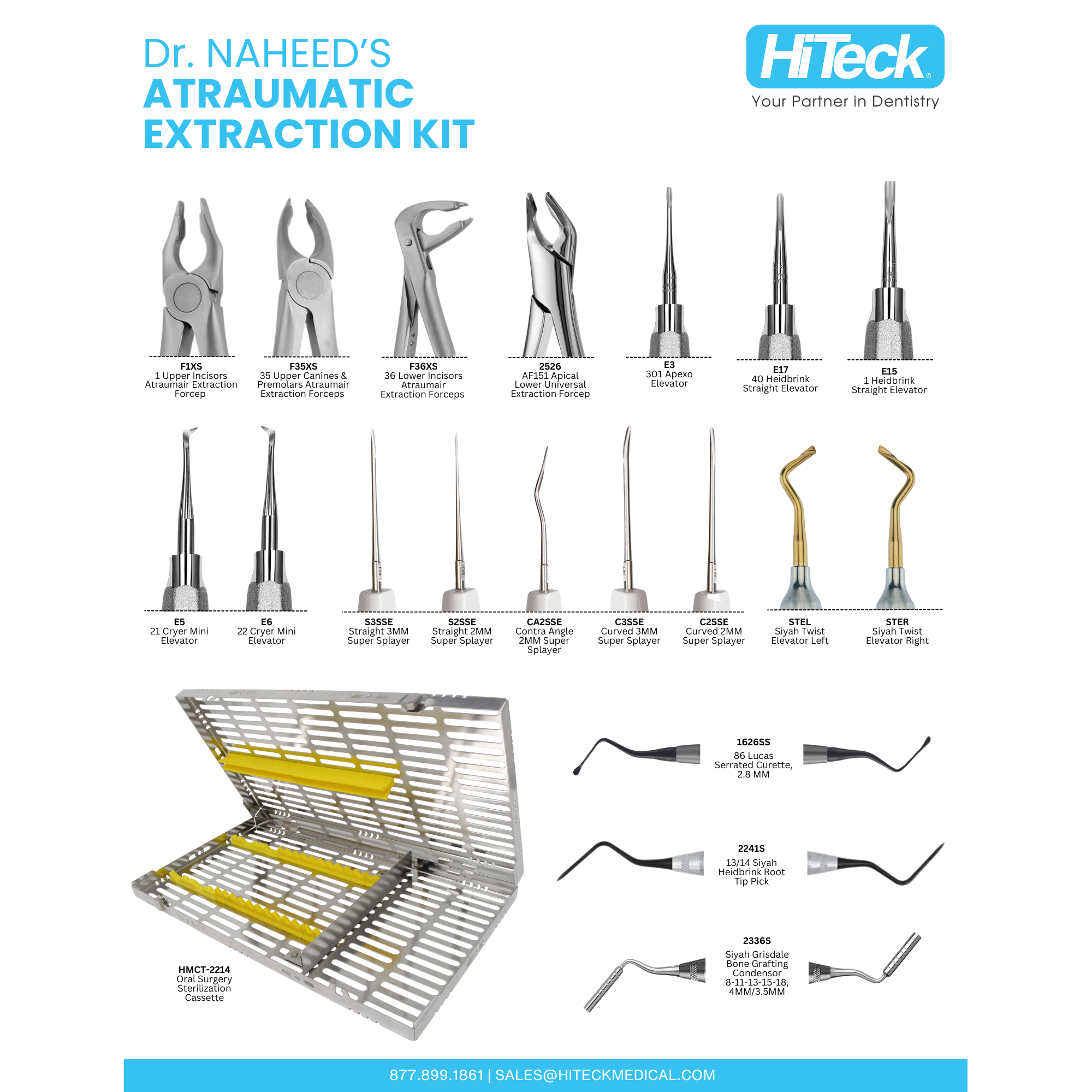 Dr. Naheed's Atraumatic Extraction Kit - HiTeck Medical Instruments