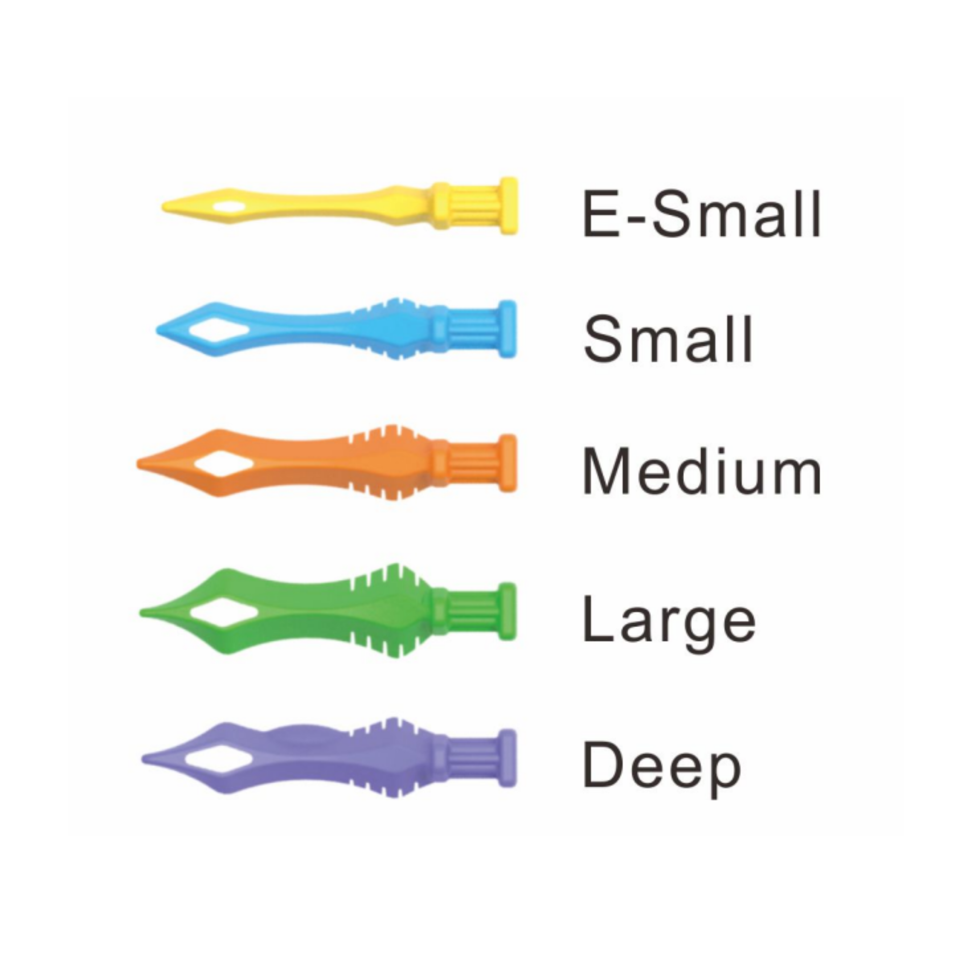 Diamond Wedge, Color Coded, 40/Box