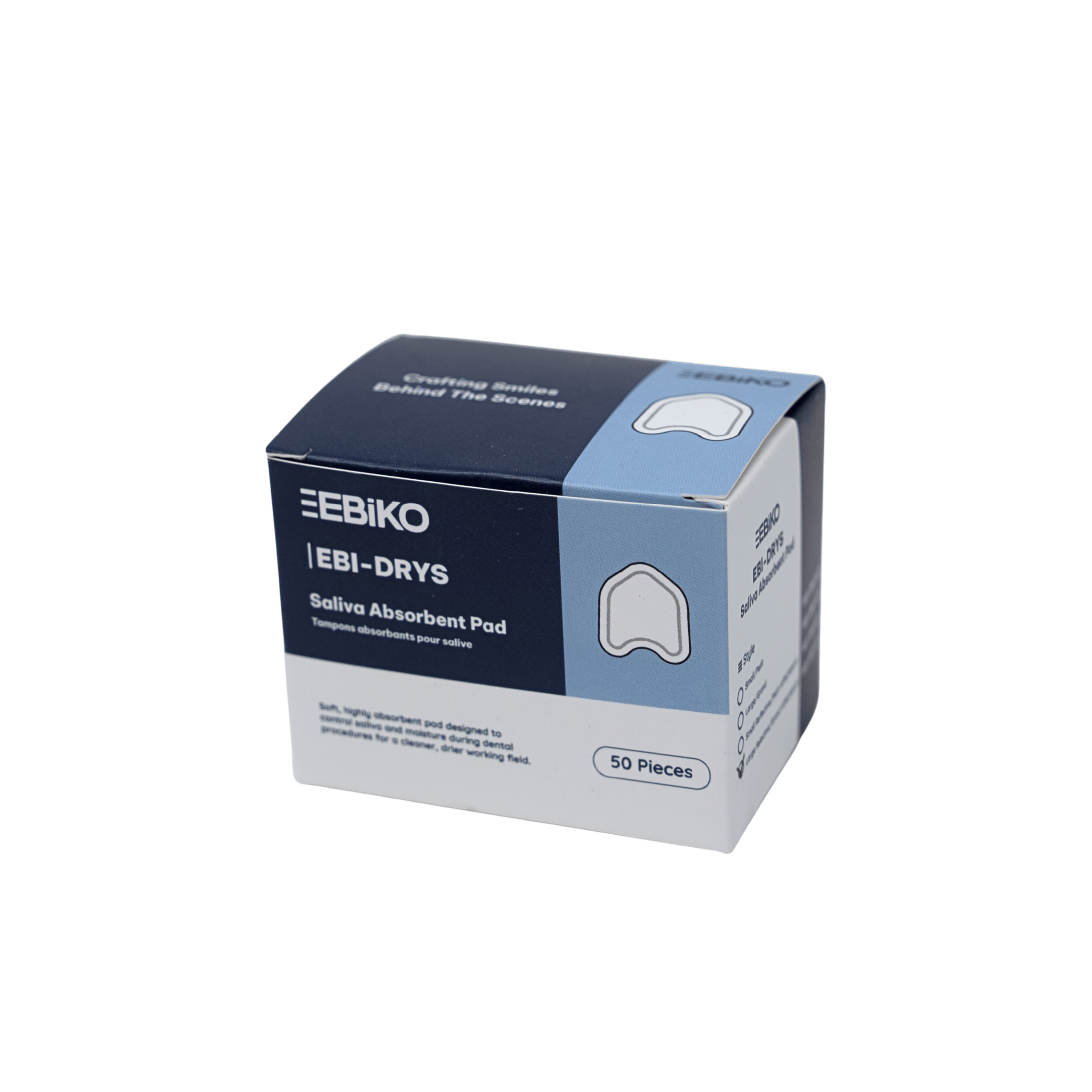 EBIKO dry angle triangular saliva absorbents for dental isolation and moisture control, 50 per box