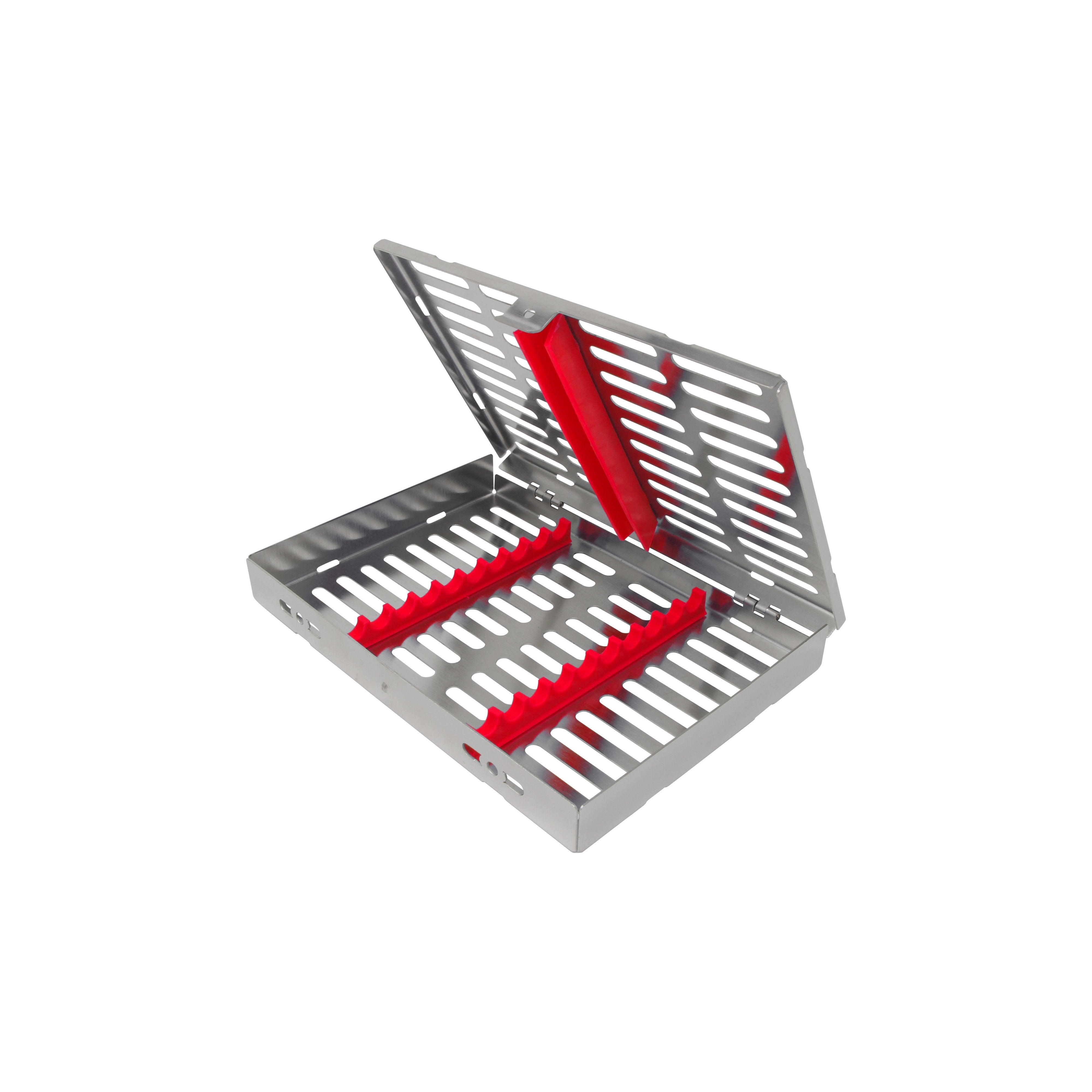 Sterilization Cassette for 10 Instruments - 180x130x22, W/O Lock, Non Detatchable - HiTeck Medical Instruments