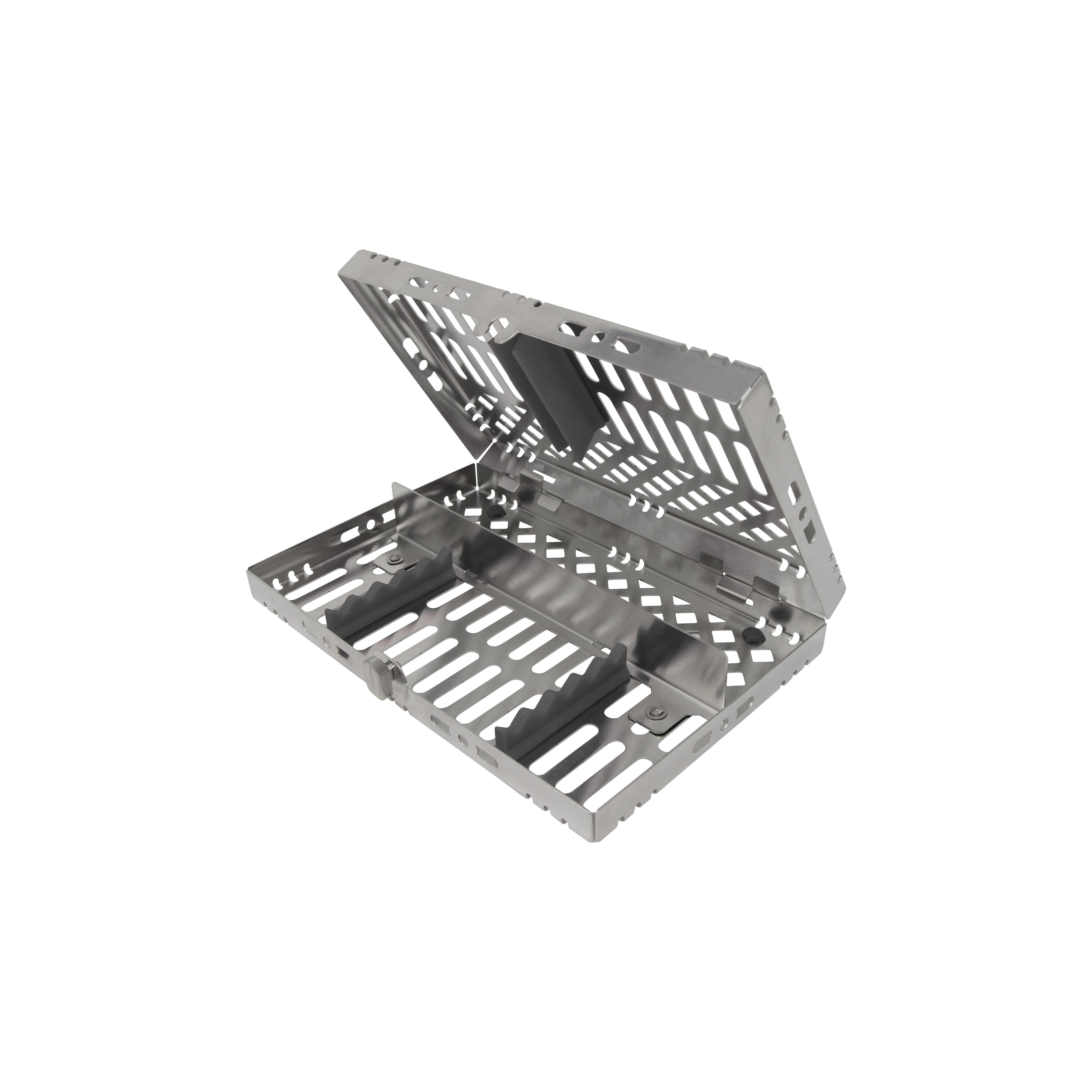 Sterilization Cassette for 5 Instruments, With Adjustable Accessory Area - 202x130x30, Detachable - HiTeck Medical Instruments