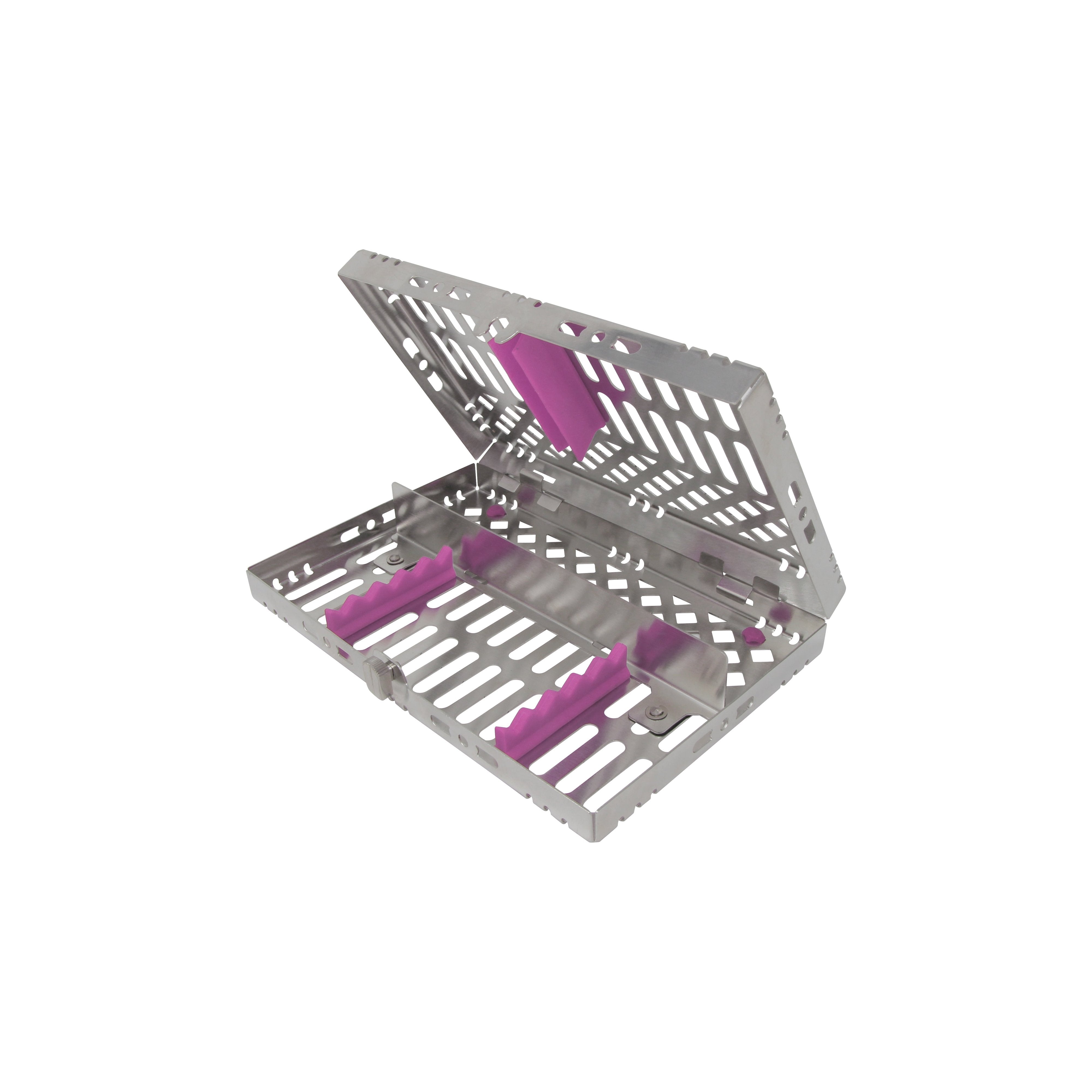 Sterilization Cassette for 5 Instruments, With Adjustable Accessory Area - 202x130x30, Detachable - HiTeck Medical Instruments
