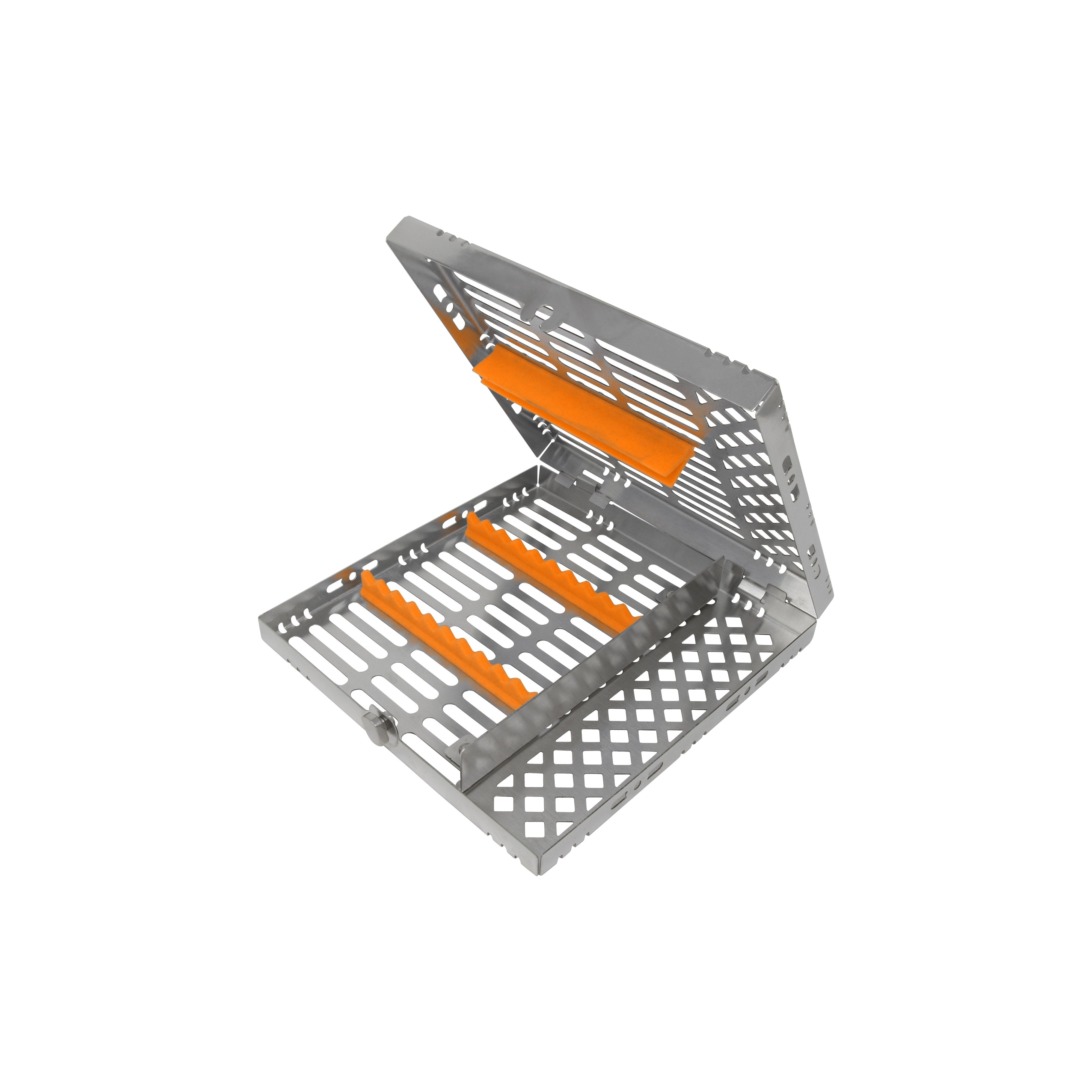 Sterilization Cassette for 10 Instruments, With Adjustable Accessory Area - 202x195x30 MM, Detachable – SKU HMCT-2210 | EBIKO Dental