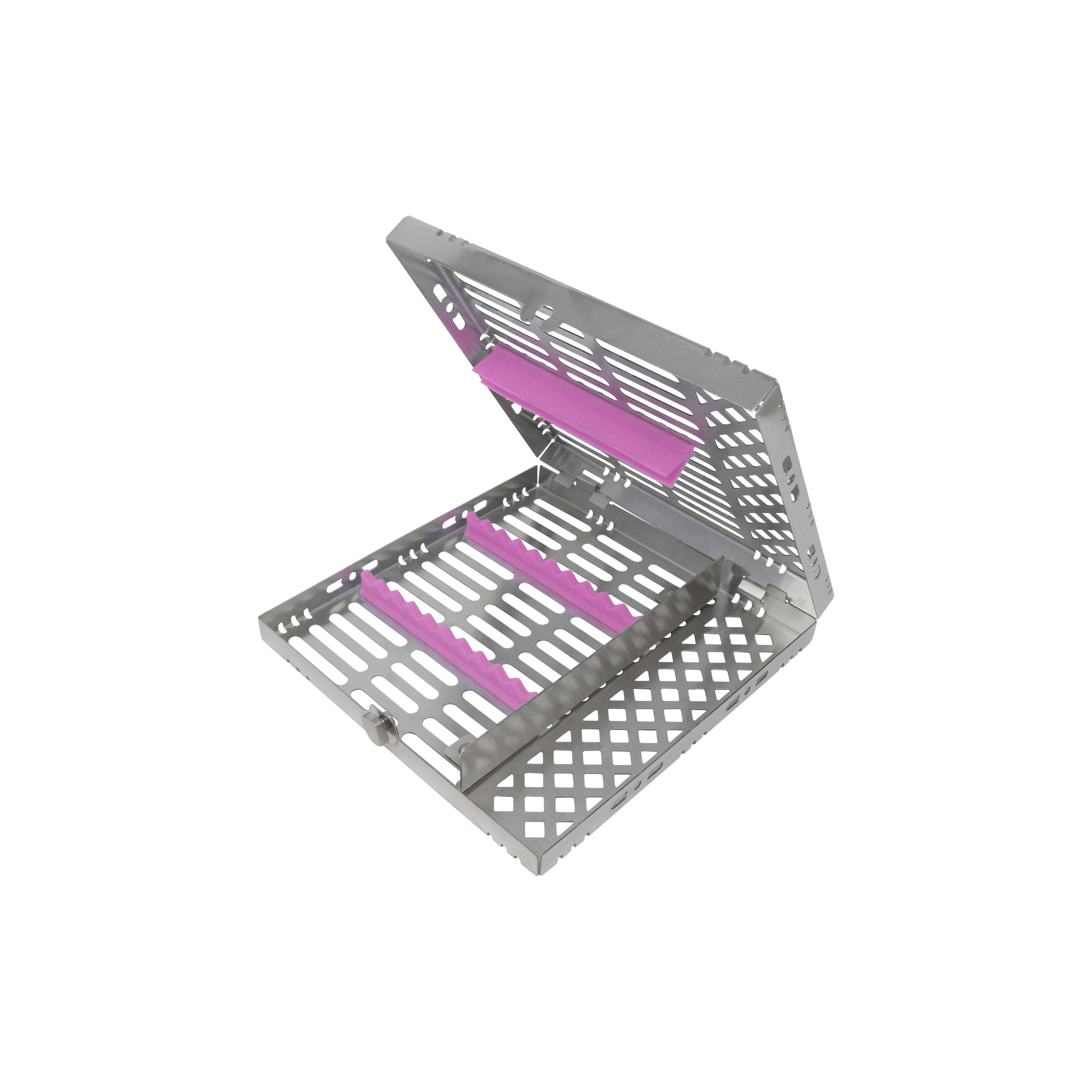 Sterilization Cassette for 10 Instruments, With Adjustable Accessory Area - 202x195x30 MM, Detachable – SKU HMCT-2210 | EBIKO Dental