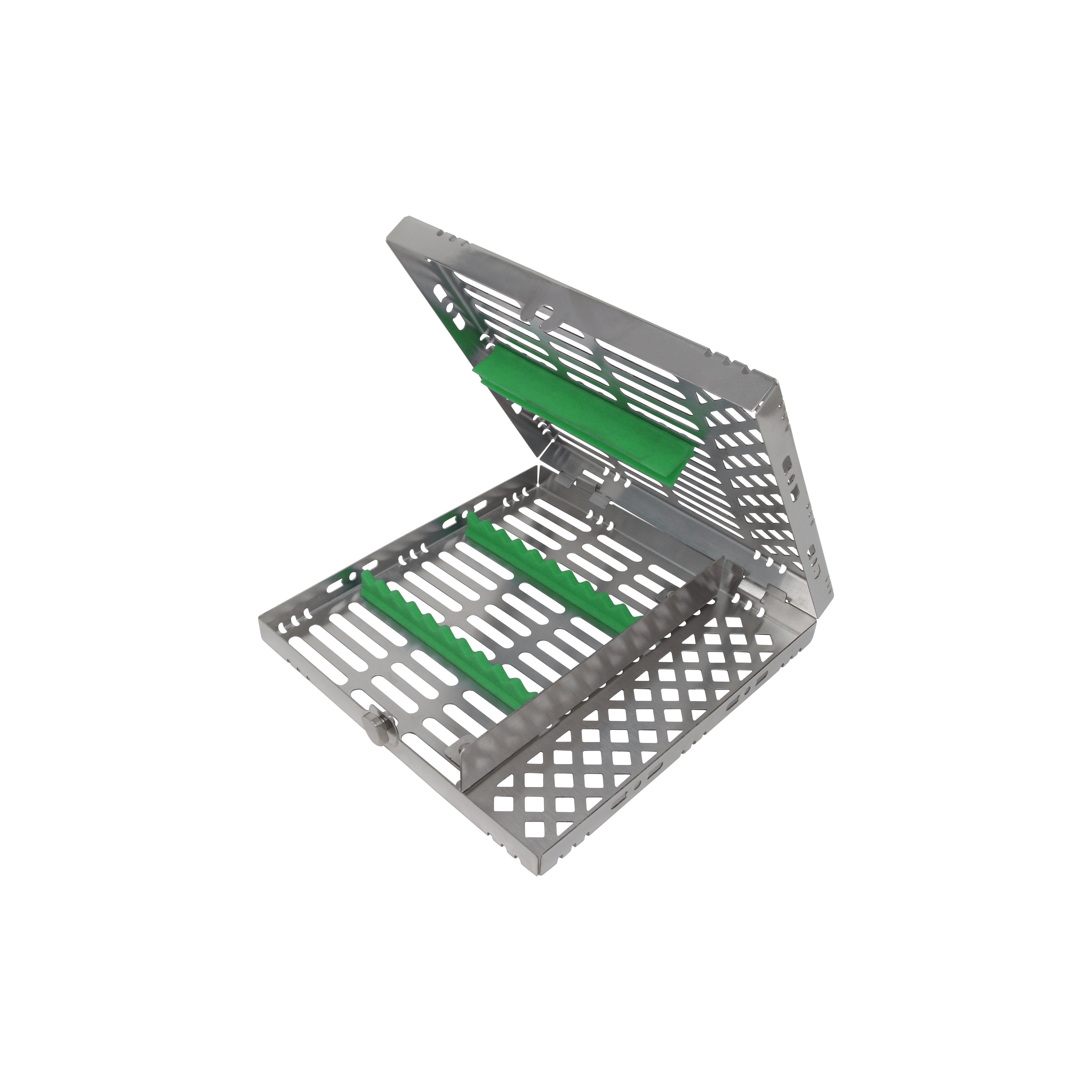 Sterilization Cassette for 10 Instruments, With Adjustable Accessory Area - 202x195x30 MM, Detachable – SKU HMCT-2210 | EBIKO Dental