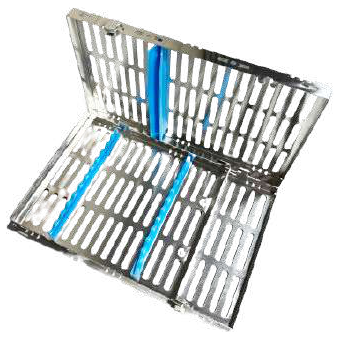 HiTeck sterilization cassette for 12 instruments with accessory area