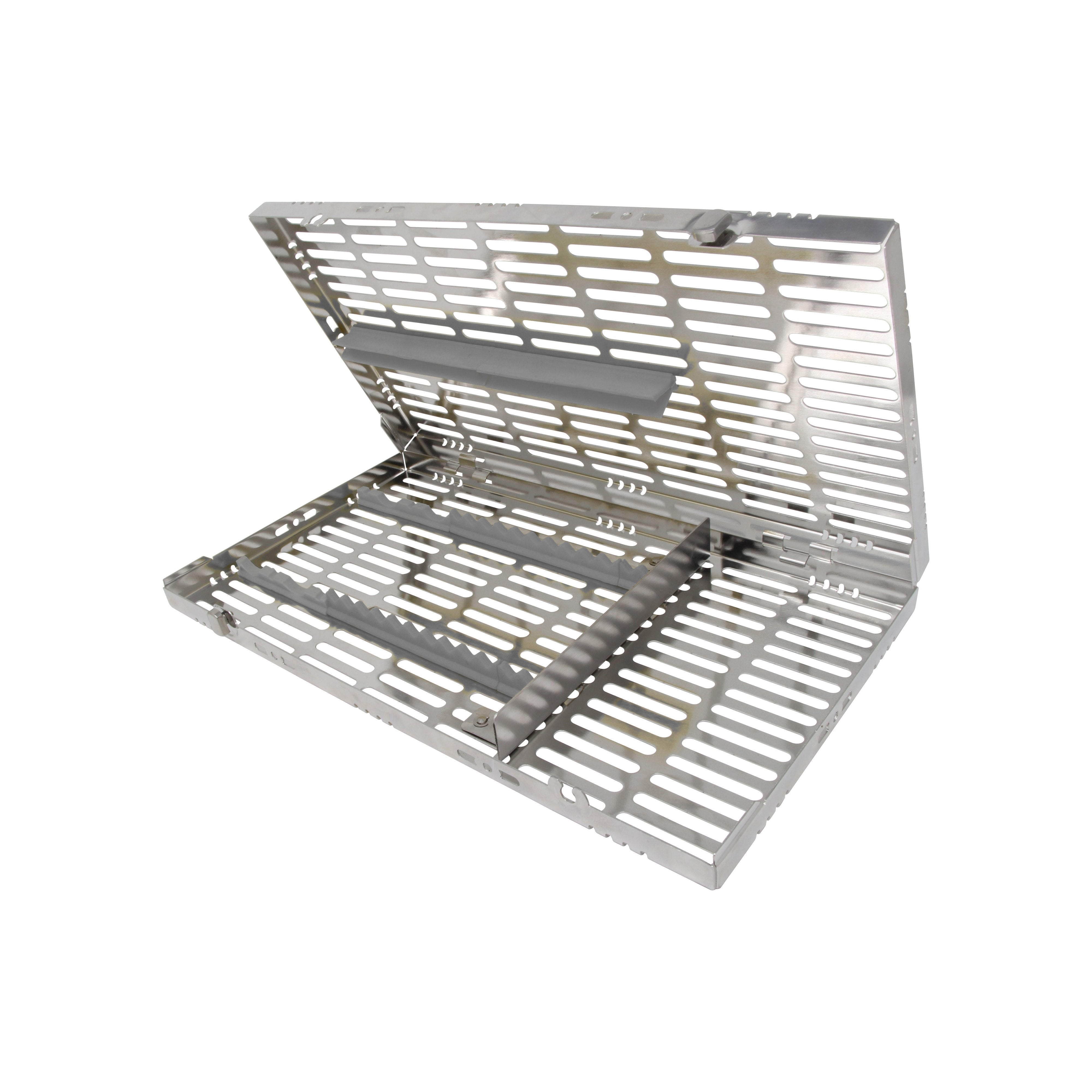 Sterilization Cassette for 16 Instruments (4 Elevators), With Adjustable Accessory Area, Oral Surgery Set Up - 370*202*30 MM - HiTeck Medical Instruments