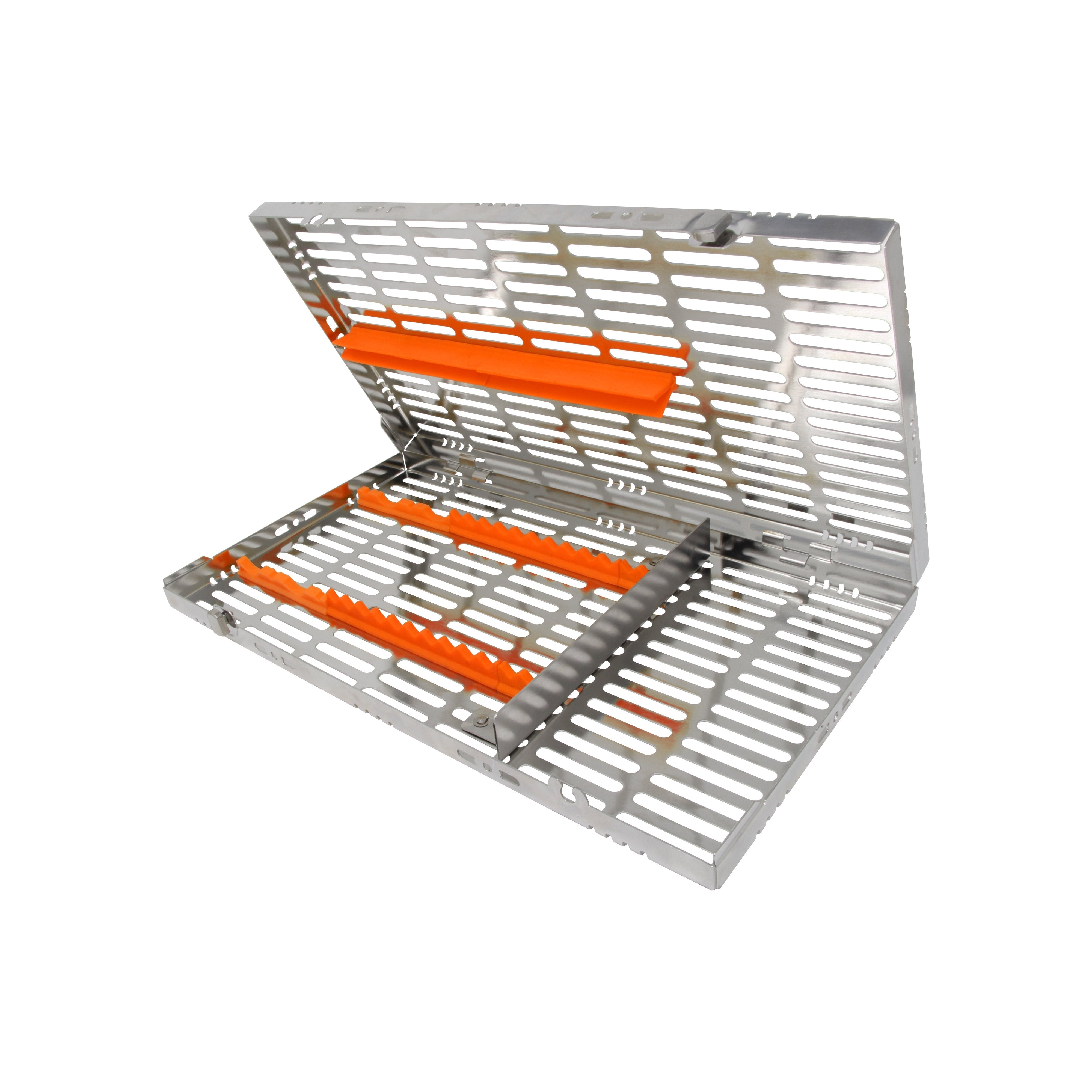 Sterilization Cassette for 16 Instruments (4 Elevators), With Adjustable Accessory Area, Oral Surgery Set Up - 370*202*30 MM - HiTeck Medical Instruments