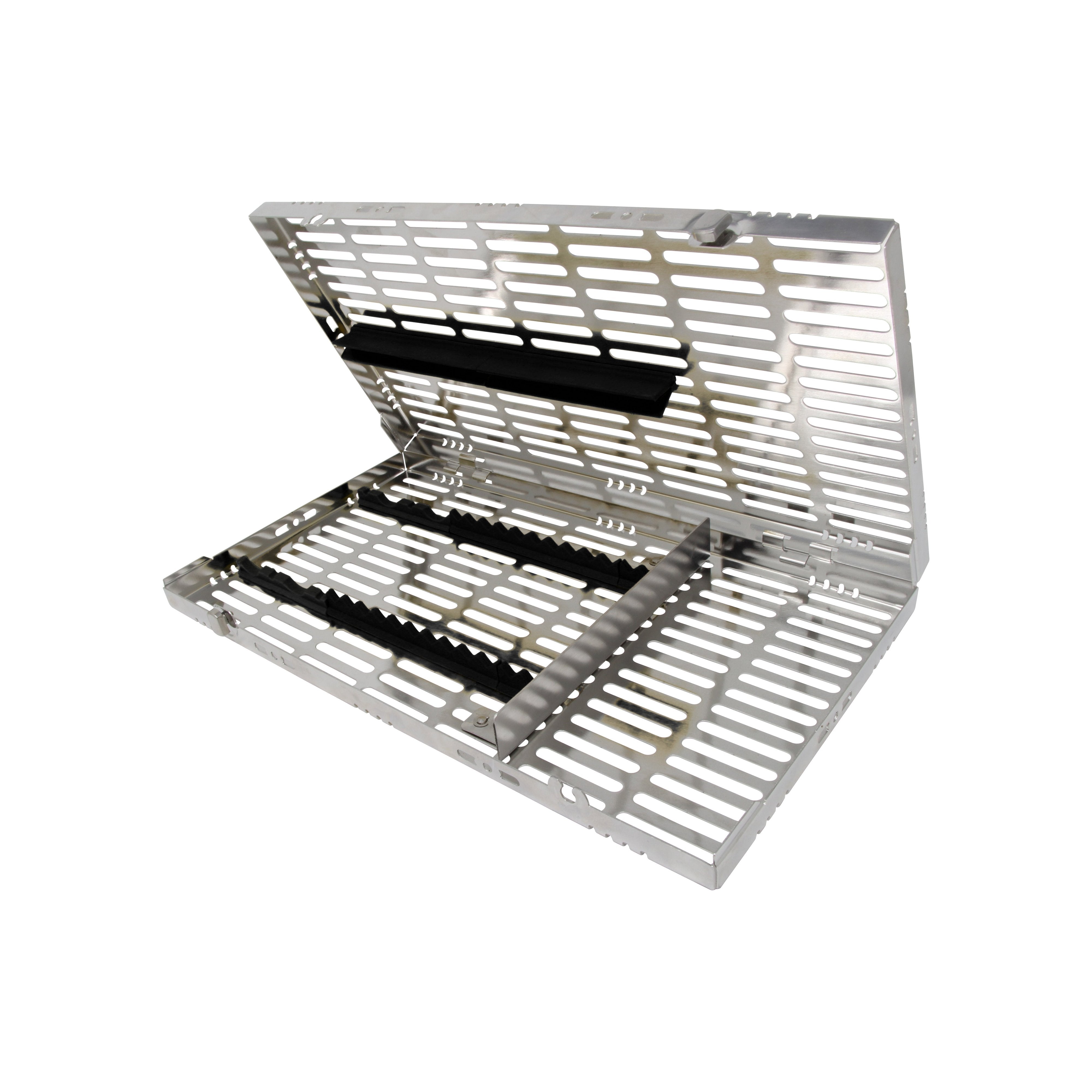Sterilization Cassette for 16 Instruments (4 Elevators), With Adjustable Accessory Area, Oral Surgery Set Up - 370*202*30 MM - HiTeck Medical Instruments
