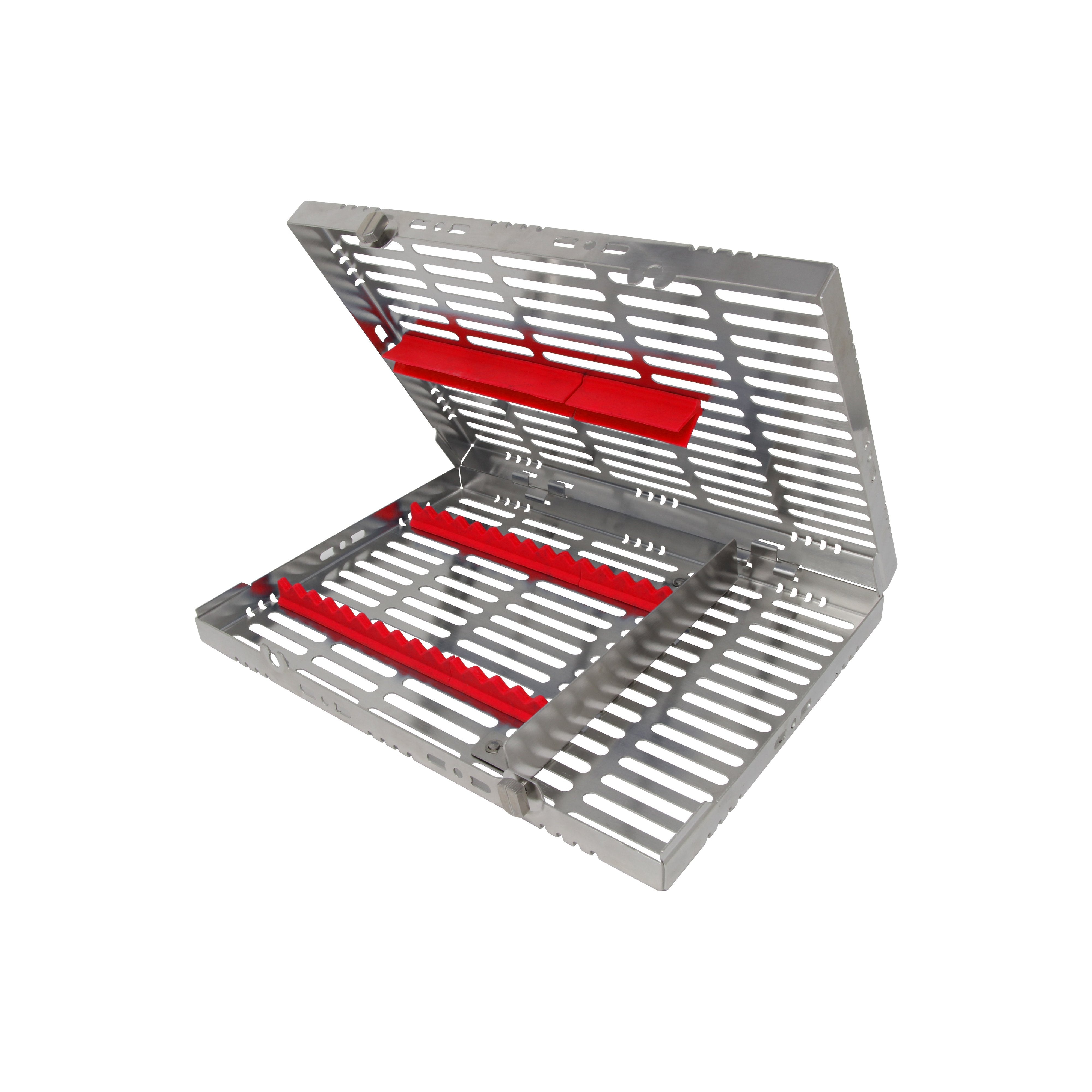 Sterilization Cassette for 16 Instruments, With Adjustable Accessory Area -  280x202x30, Detachable - HiTeck Medical Instruments