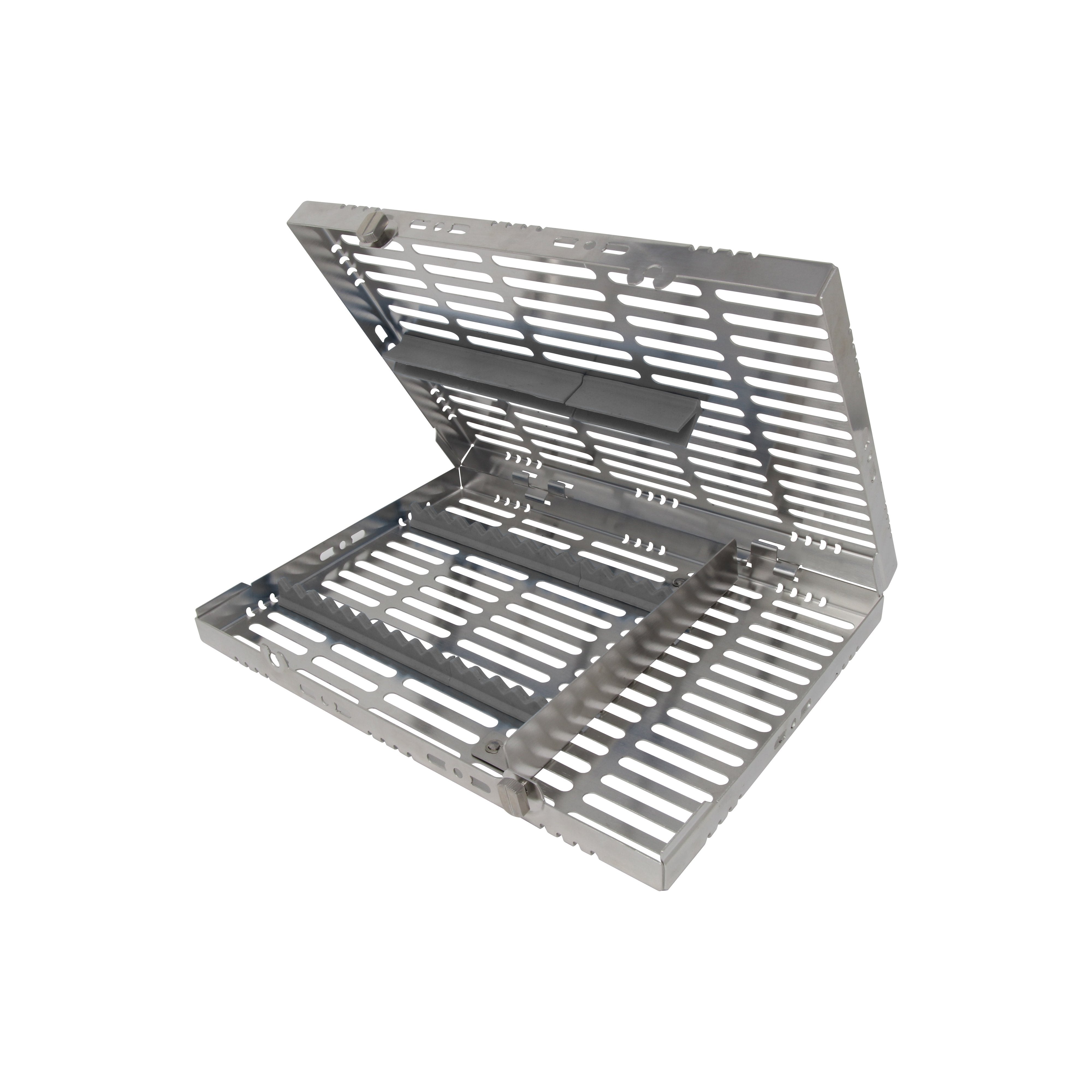 Sterilization Cassette for 16 Instruments, With Adjustable Accessory Area -  280x202x30, Detachable - HiTeck Medical Instruments