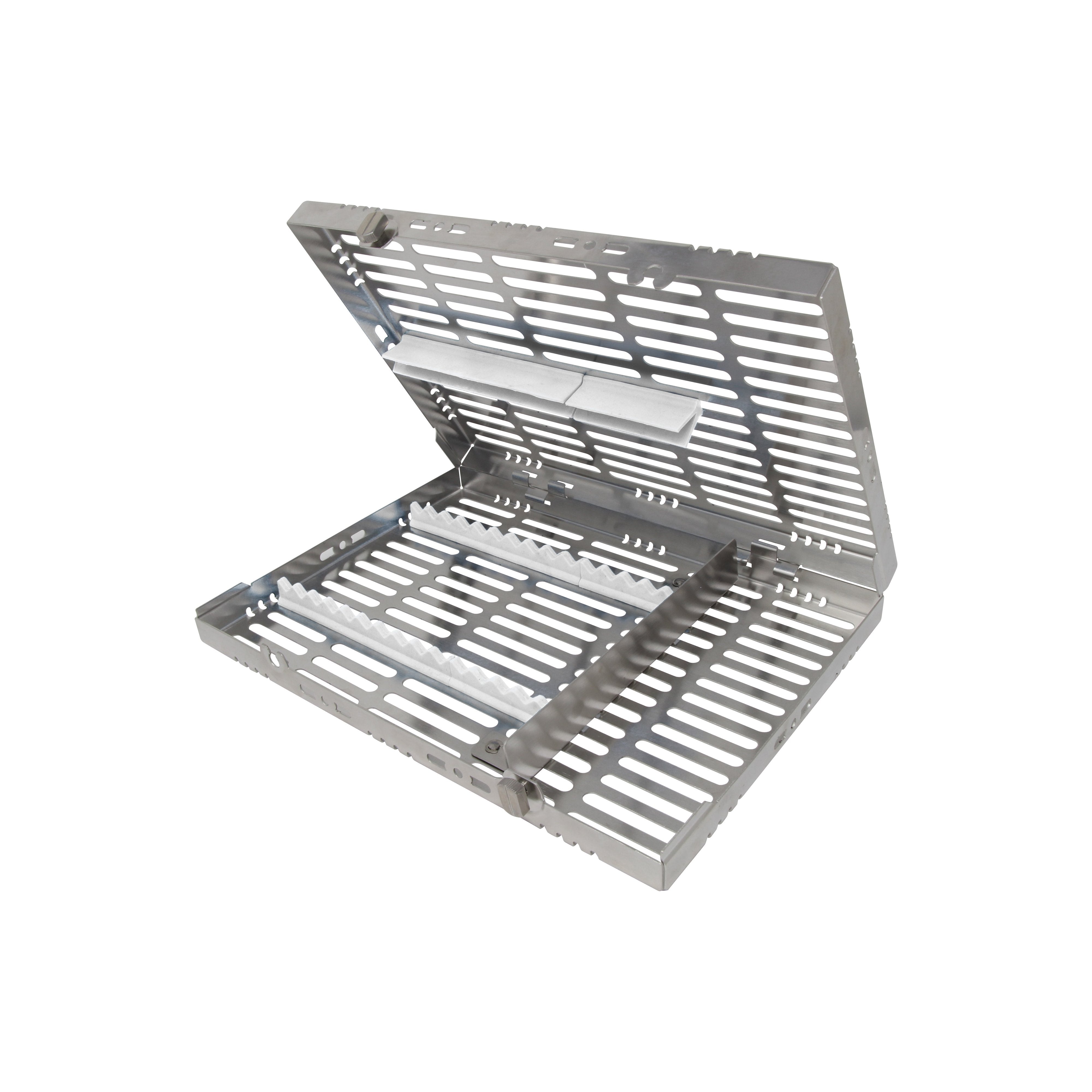 Sterilization Cassette for 16 Instruments, With Adjustable Accessory Area -  280x202x30, Detachable - HiTeck Medical Instruments