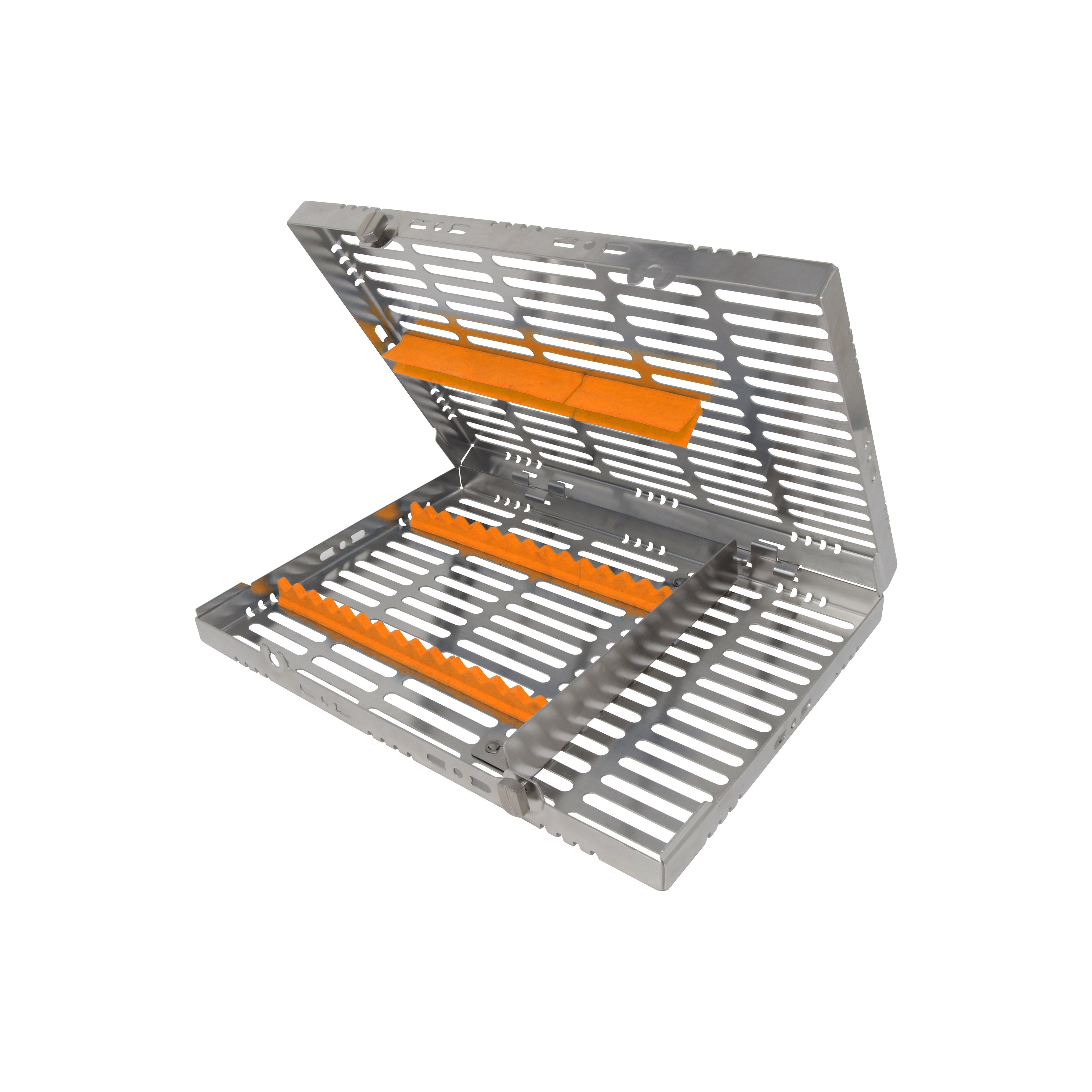 Sterilization Cassette for 16 Instruments, With Adjustable Accessory Area -  280x202x30, Detachable - HiTeck Medical Instruments
