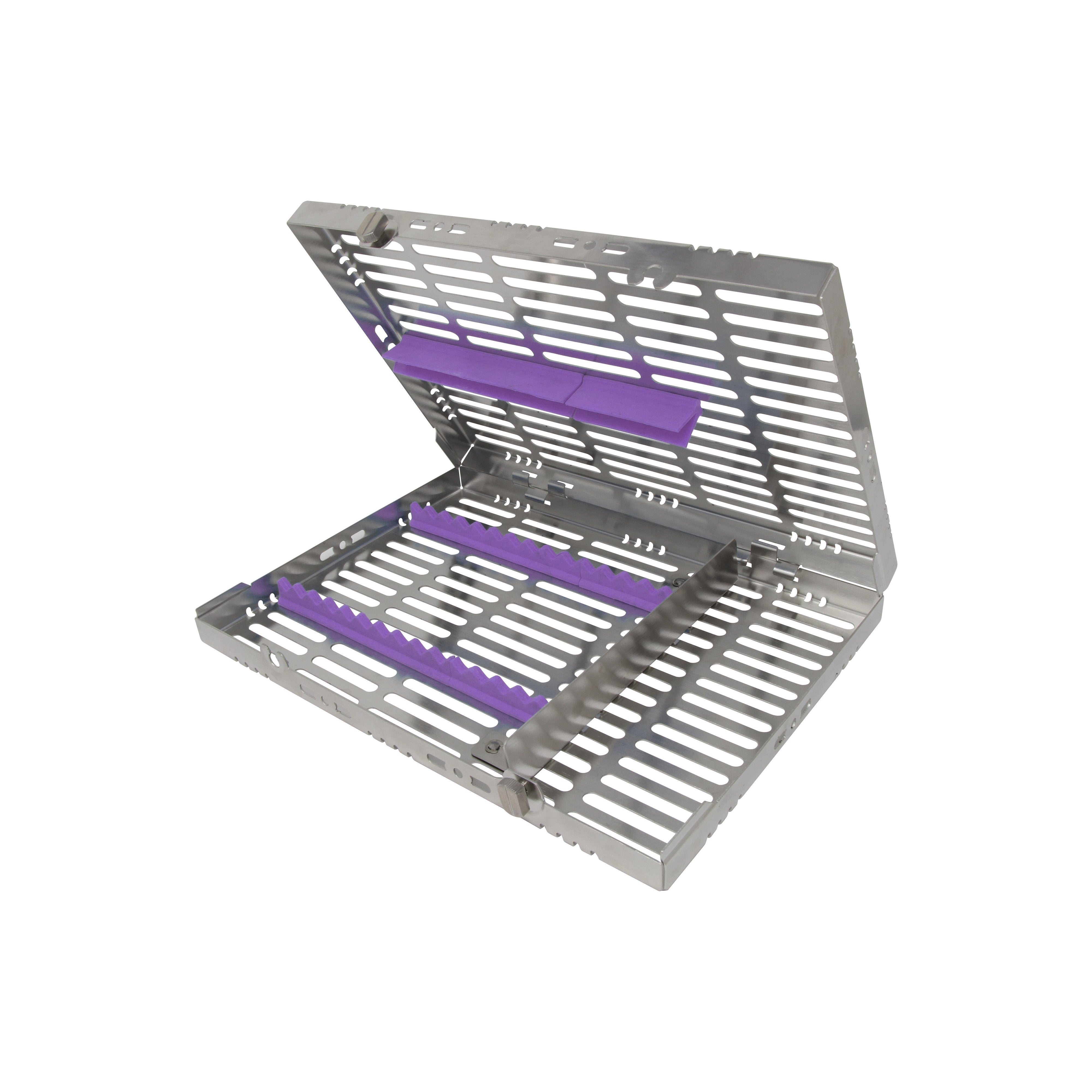 Sterilization Cassette for 16 Instruments, With Adjustable Accessory Area -  280x202x30, Detachable - HiTeck Medical Instruments