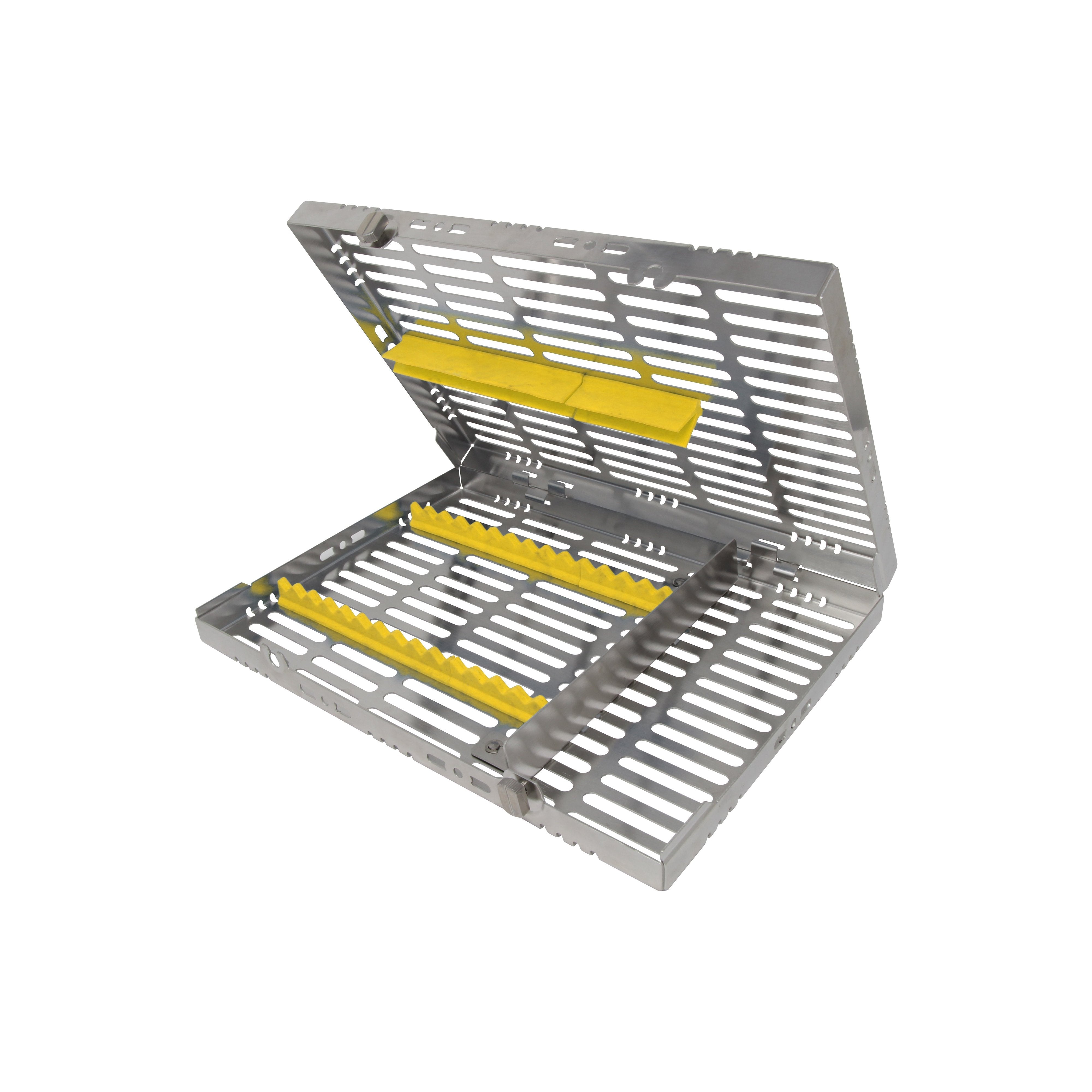 Sterilization Cassette for 16 Instruments, With Adjustable Accessory Area -  280x202x30, Detachable - HiTeck Medical Instruments