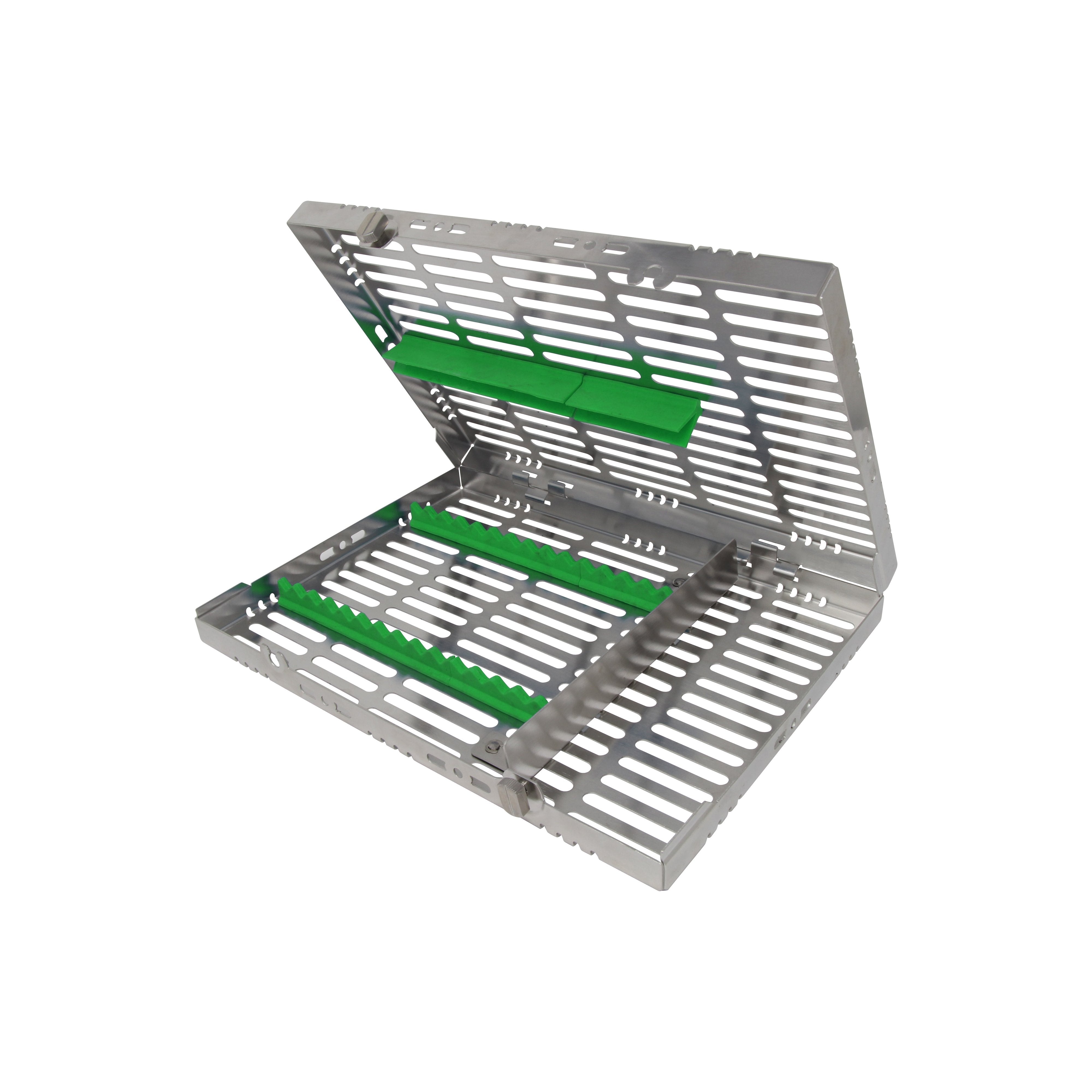 Sterilization Cassette for 16 Instruments, With Adjustable Accessory Area -  280x202x30, Detachable - HiTeck Medical Instruments