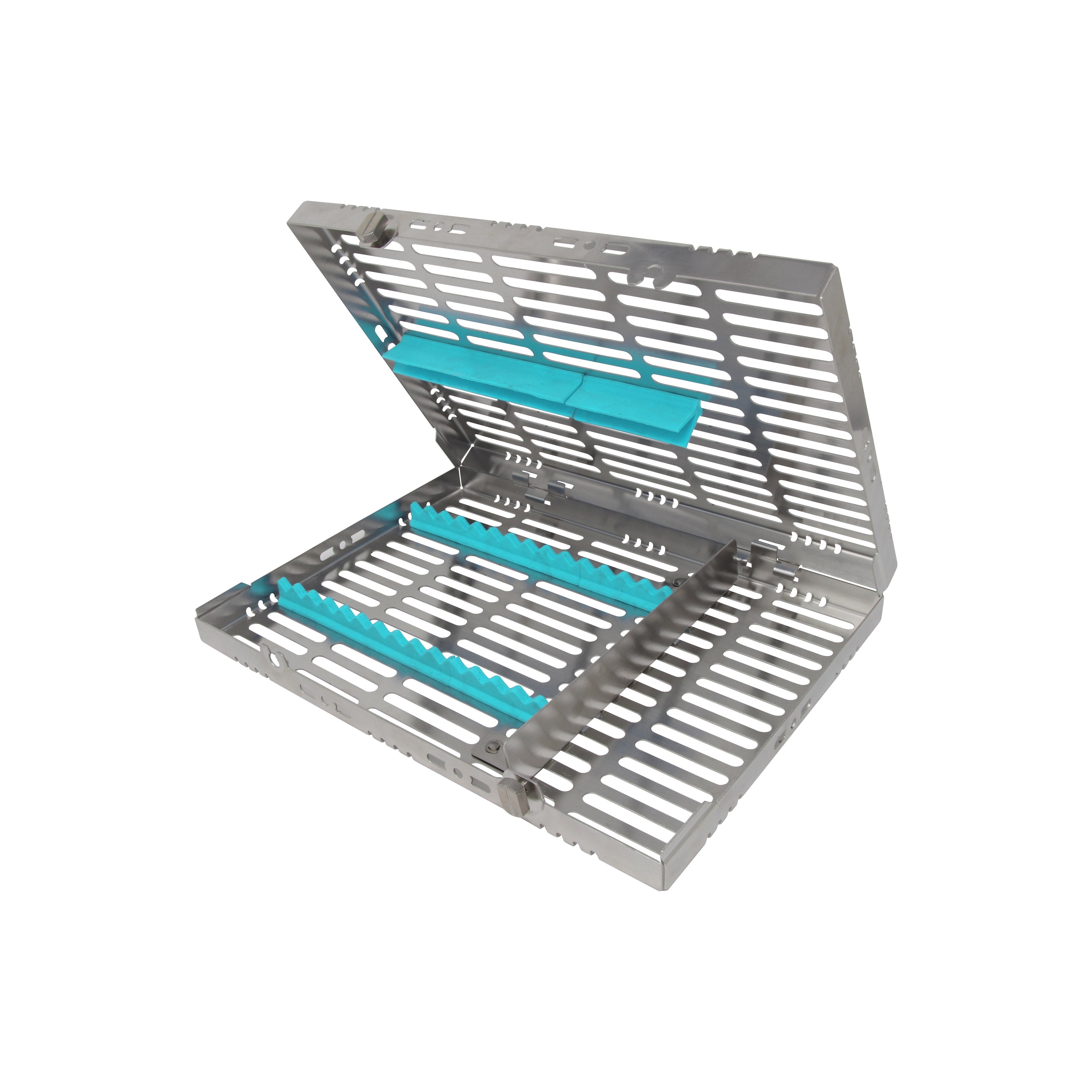 Sterilization Cassette for 16 Instruments, With Adjustable Accessory Area -  280x202x30, Detachable - HiTeck Medical Instruments