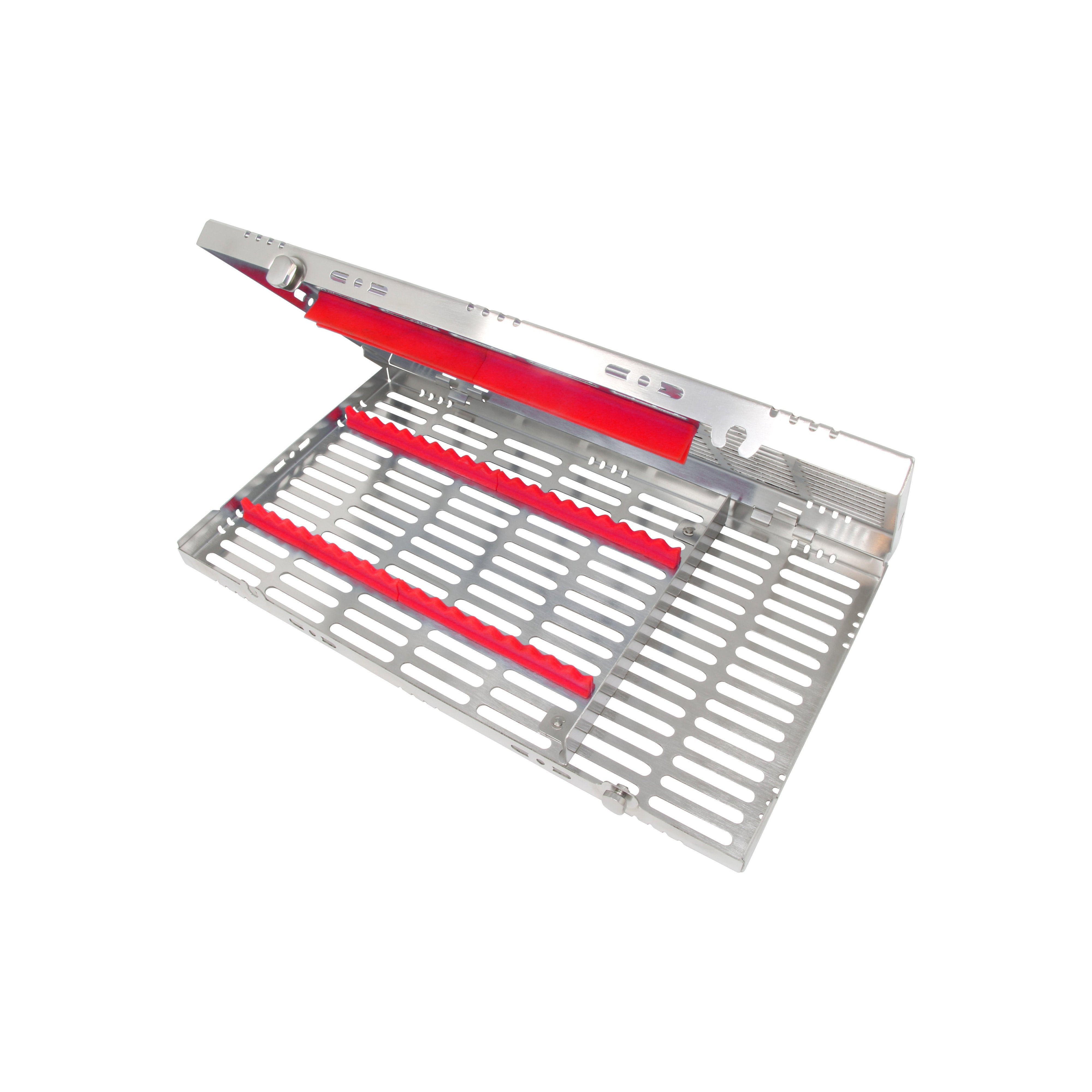 Sterilization Cassette for 20 Instruments, With Adjustable Accessory Area - 370x202x30, Detachable - HiTeck Medical Instruments