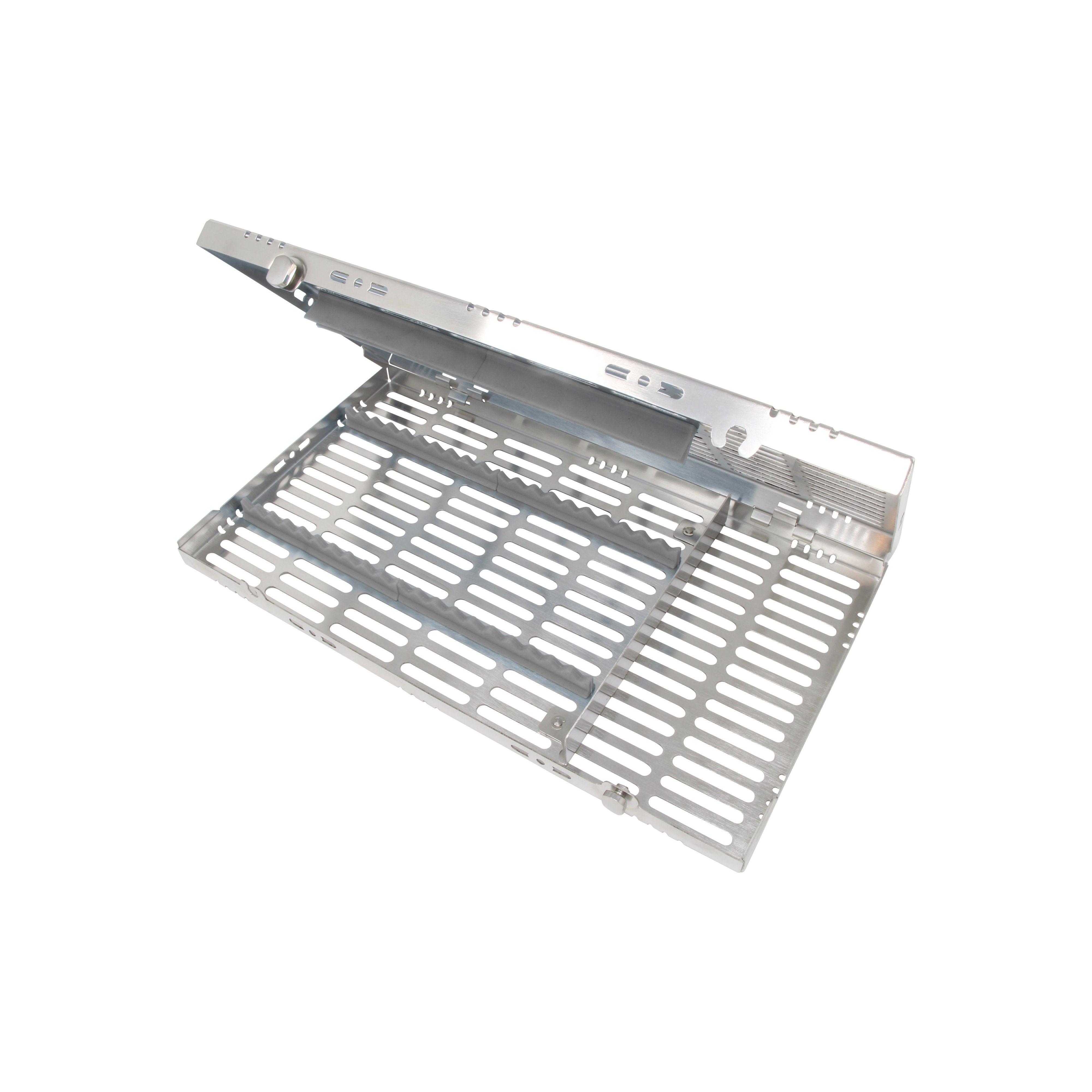 Sterilization Cassette for 20 Instruments, With Adjustable Accessory Area - 370x202x30, Detachable - HiTeck Medical Instruments