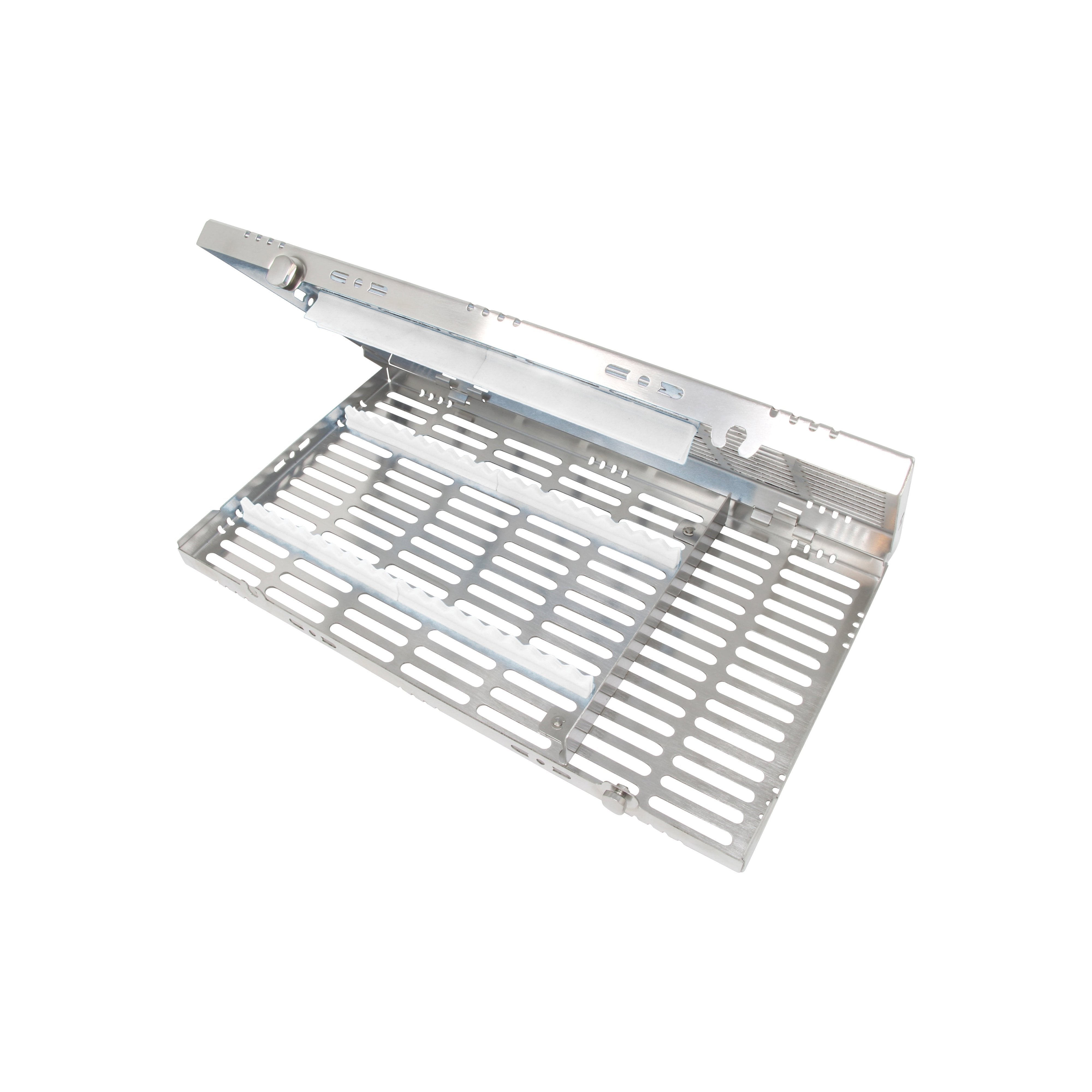 Sterilization Cassette for 20 Instruments, With Adjustable Accessory Area - 370x202x30, Detachable - HiTeck Medical Instruments