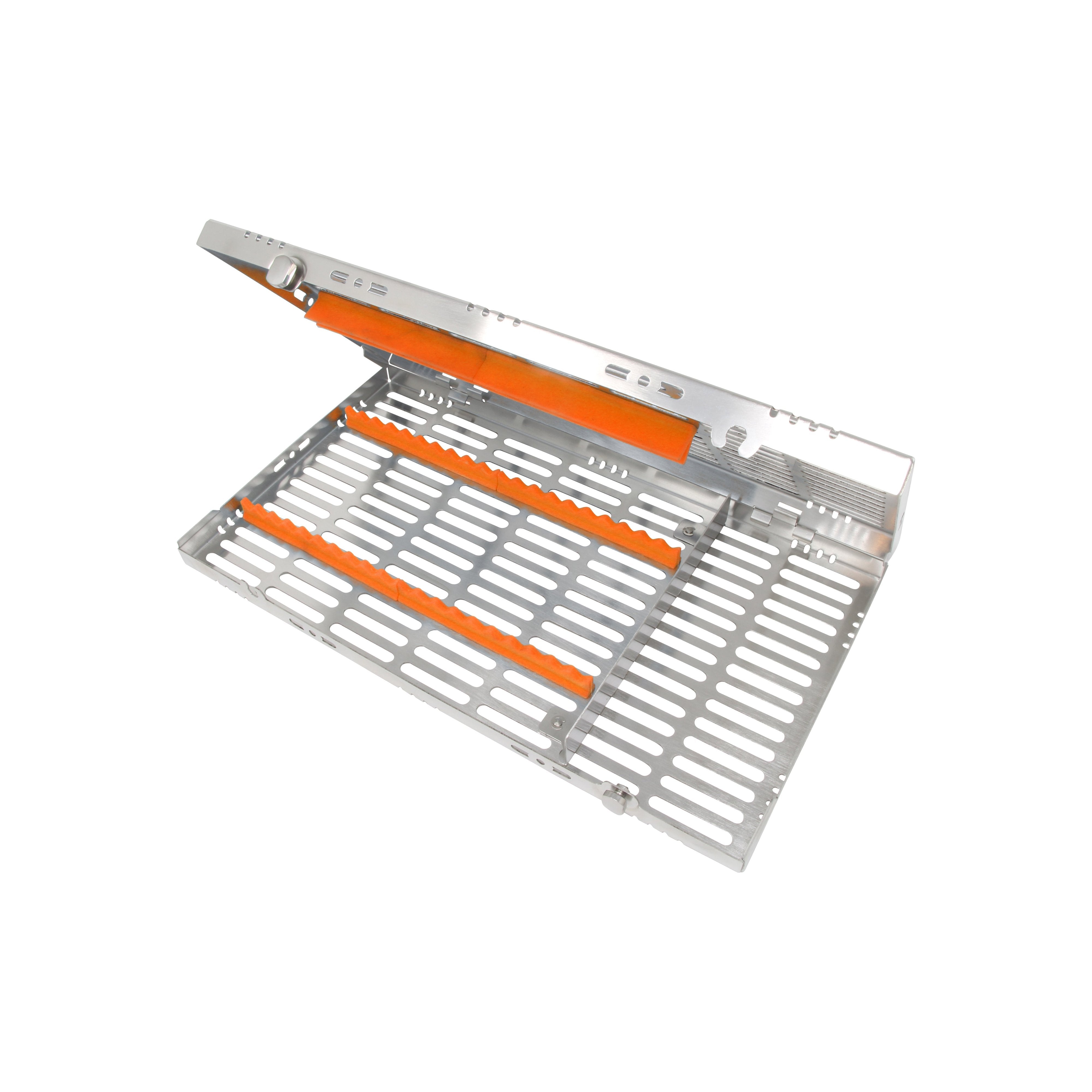 Sterilization Cassette for 20 Instruments, With Adjustable Accessory Area - 370x202x30, Detachable - HiTeck Medical Instruments