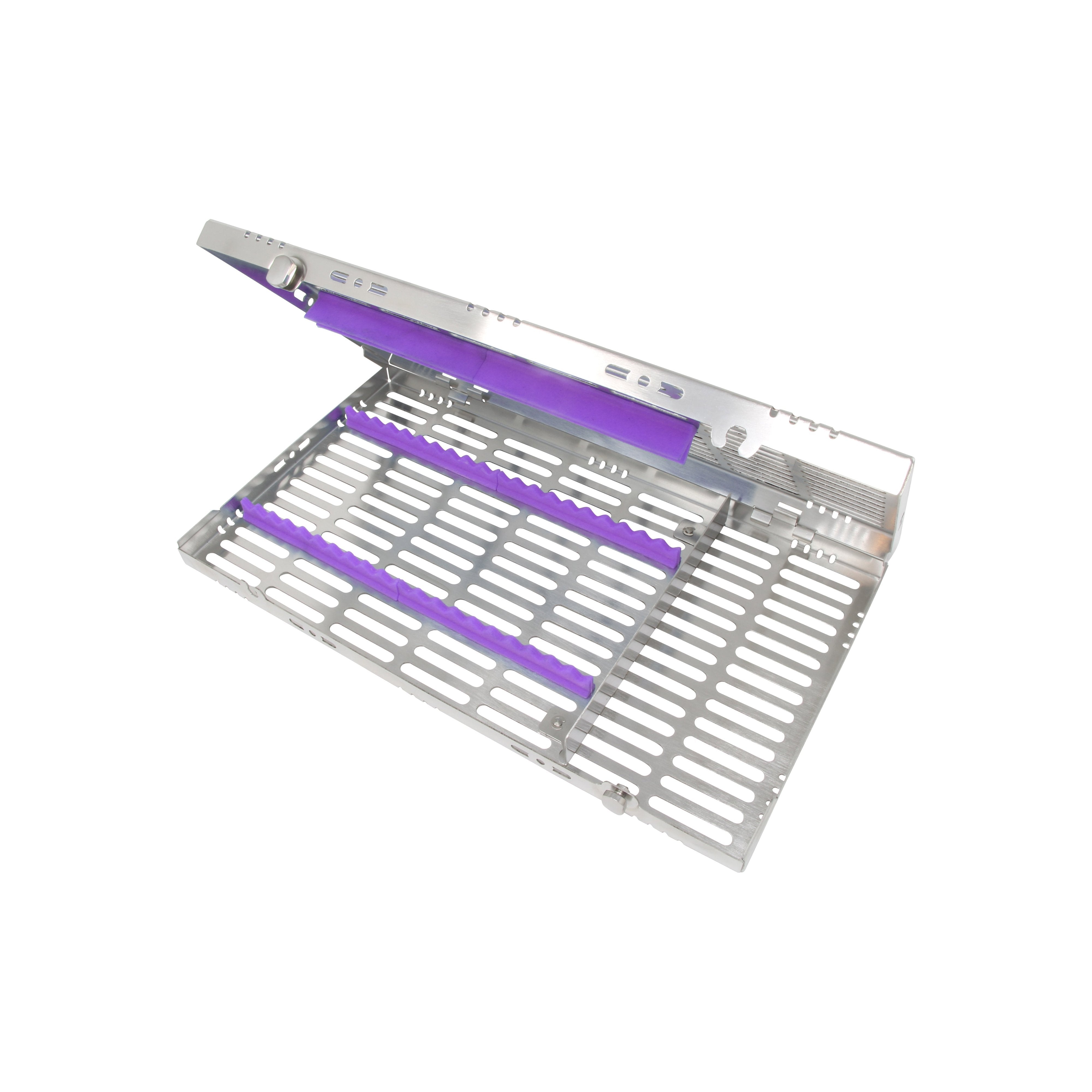Sterilization Cassette for 20 Instruments, With Adjustable Accessory Area - 370x202x30, Detachable - HiTeck Medical Instruments