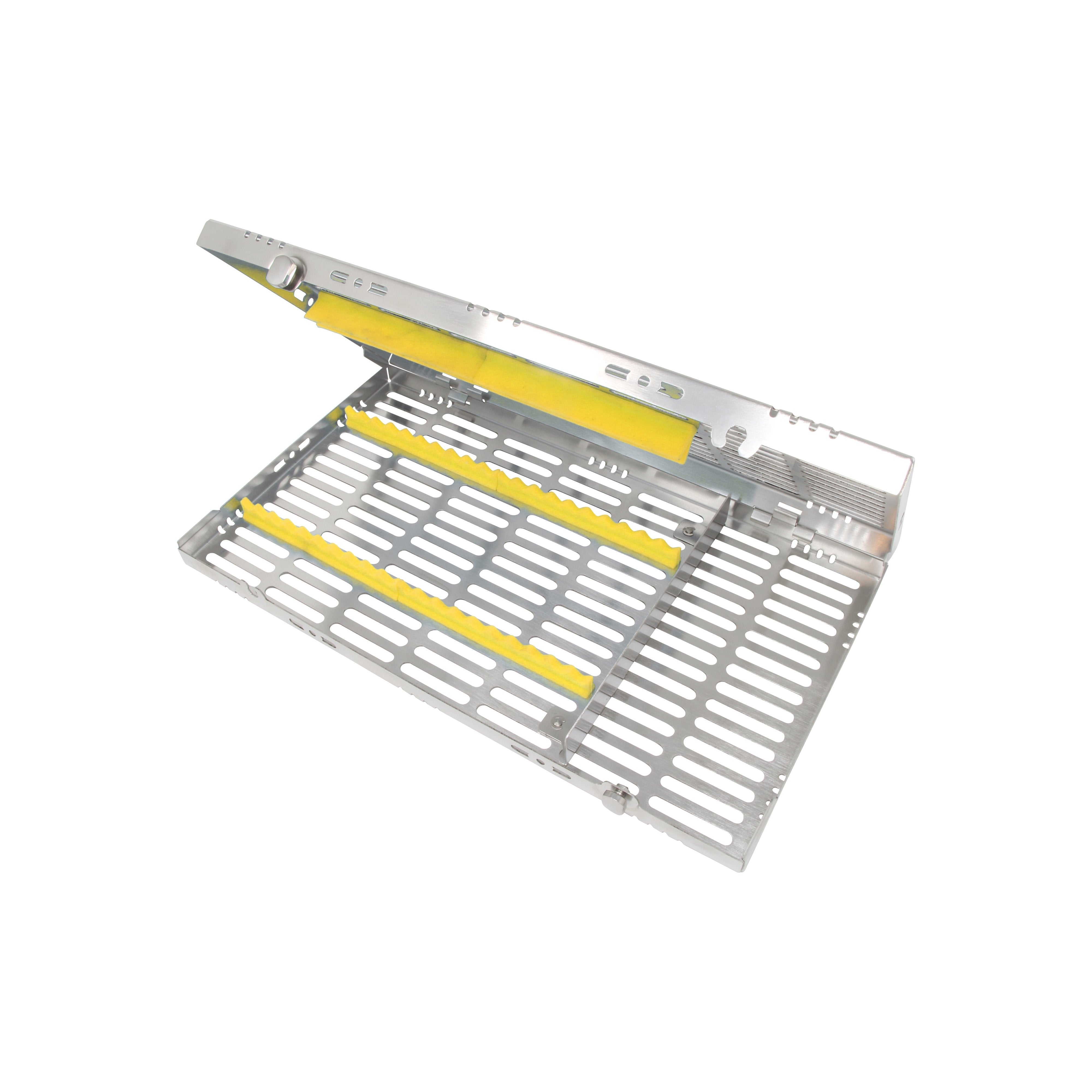 Sterilization Cassette for 20 Instruments, With Adjustable Accessory Area - 370x202x30, Detachable - HiTeck Medical Instruments