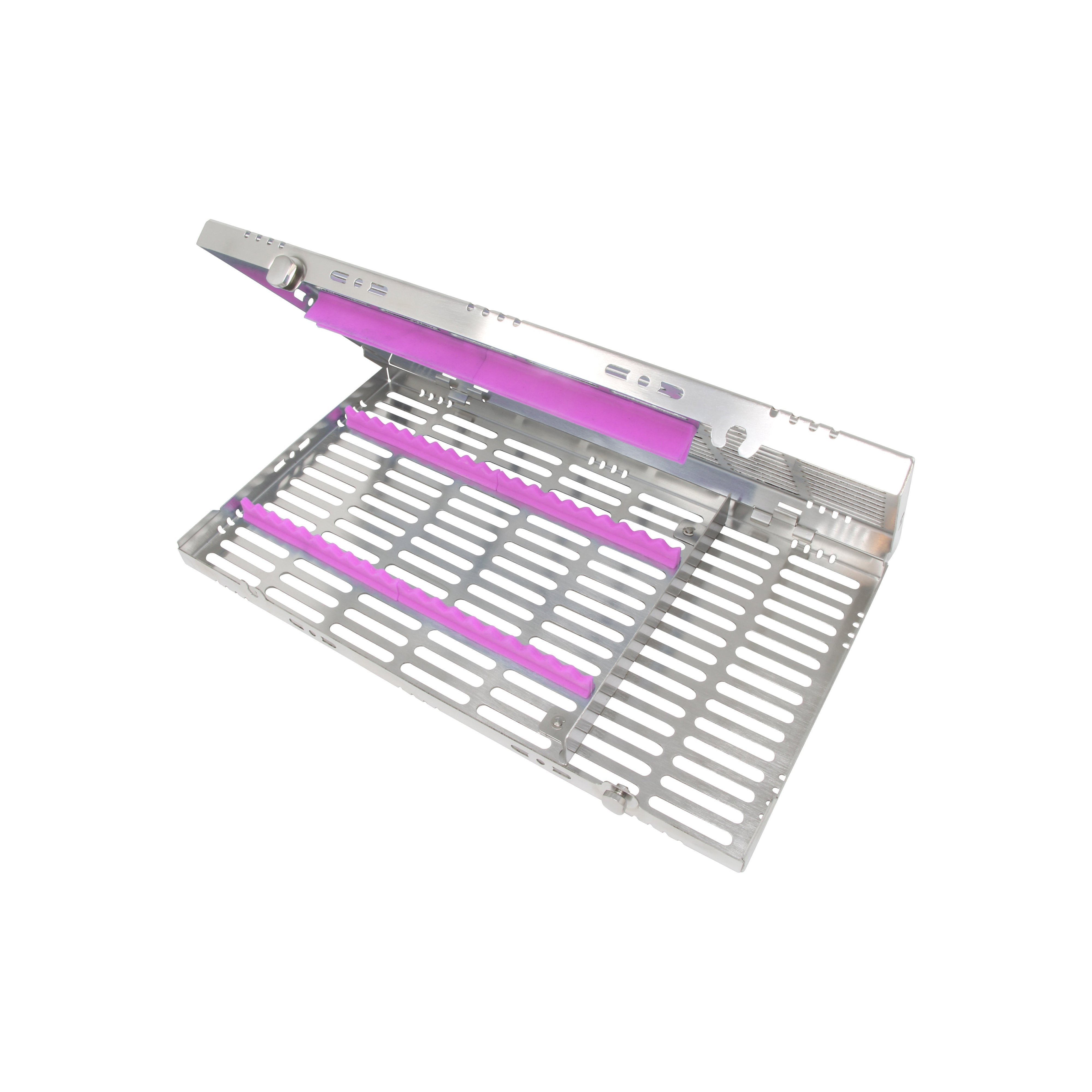 Sterilization Cassette for 20 Instruments, With Adjustable Accessory Area - 370x202x30, Detachable - HiTeck Medical Instruments