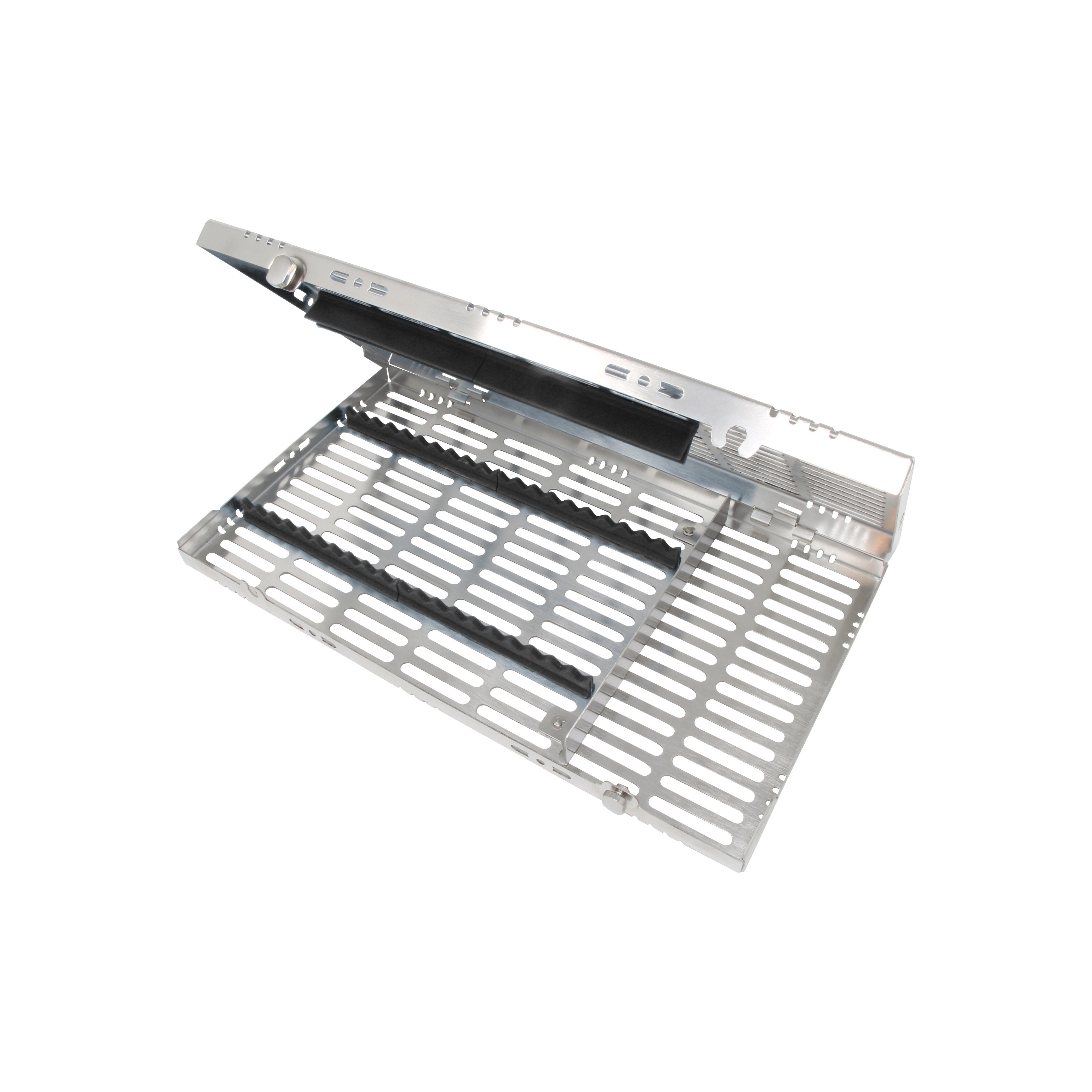 Sterilization Cassette for 20 Instruments, With Adjustable Accessory Area - 370x202x30, Detachable - HiTeck Medical Instruments