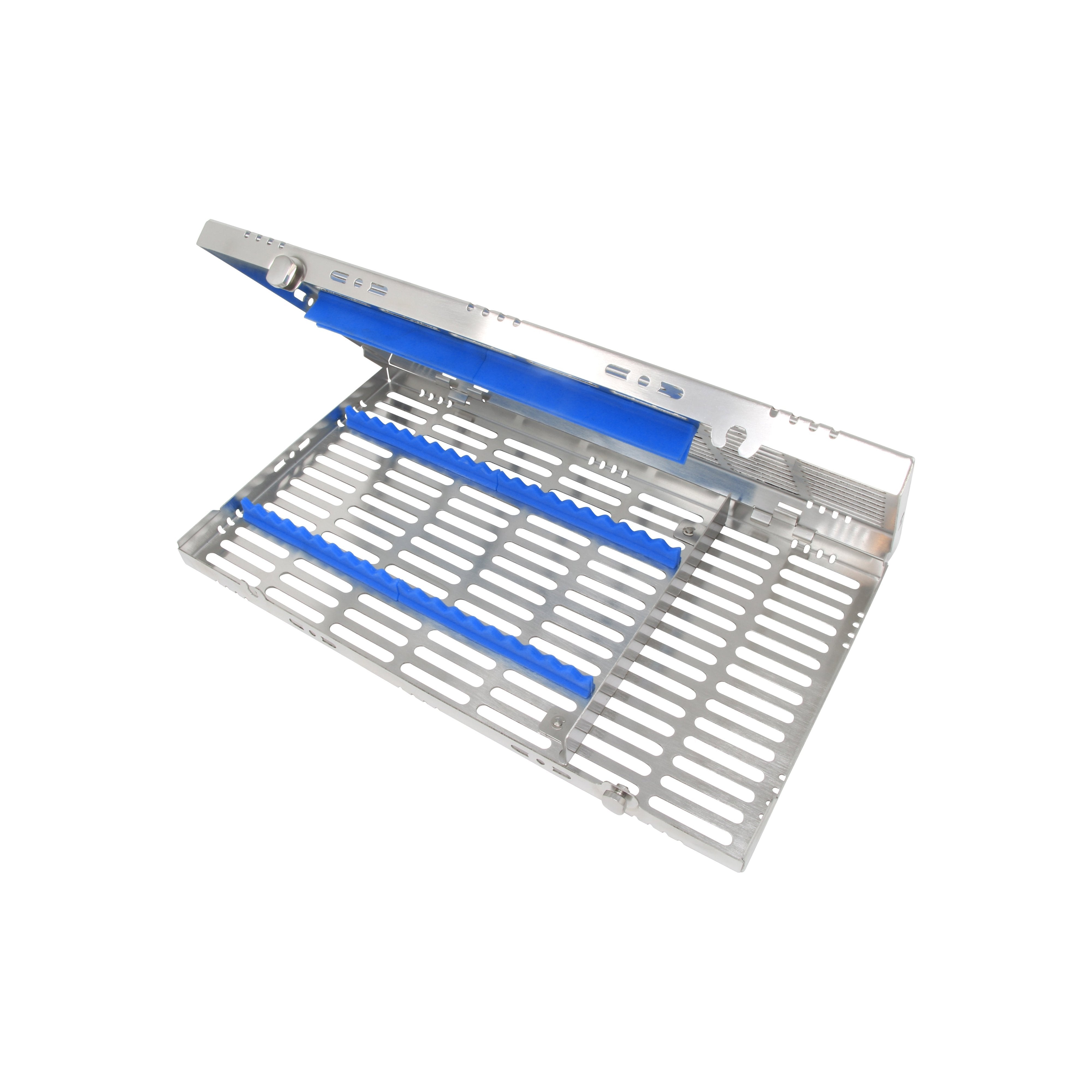 Sterilization Cassette for 20 Instruments, With Adjustable Accessory Area - 370x202x30, Detachable - HiTeck Medical Instruments