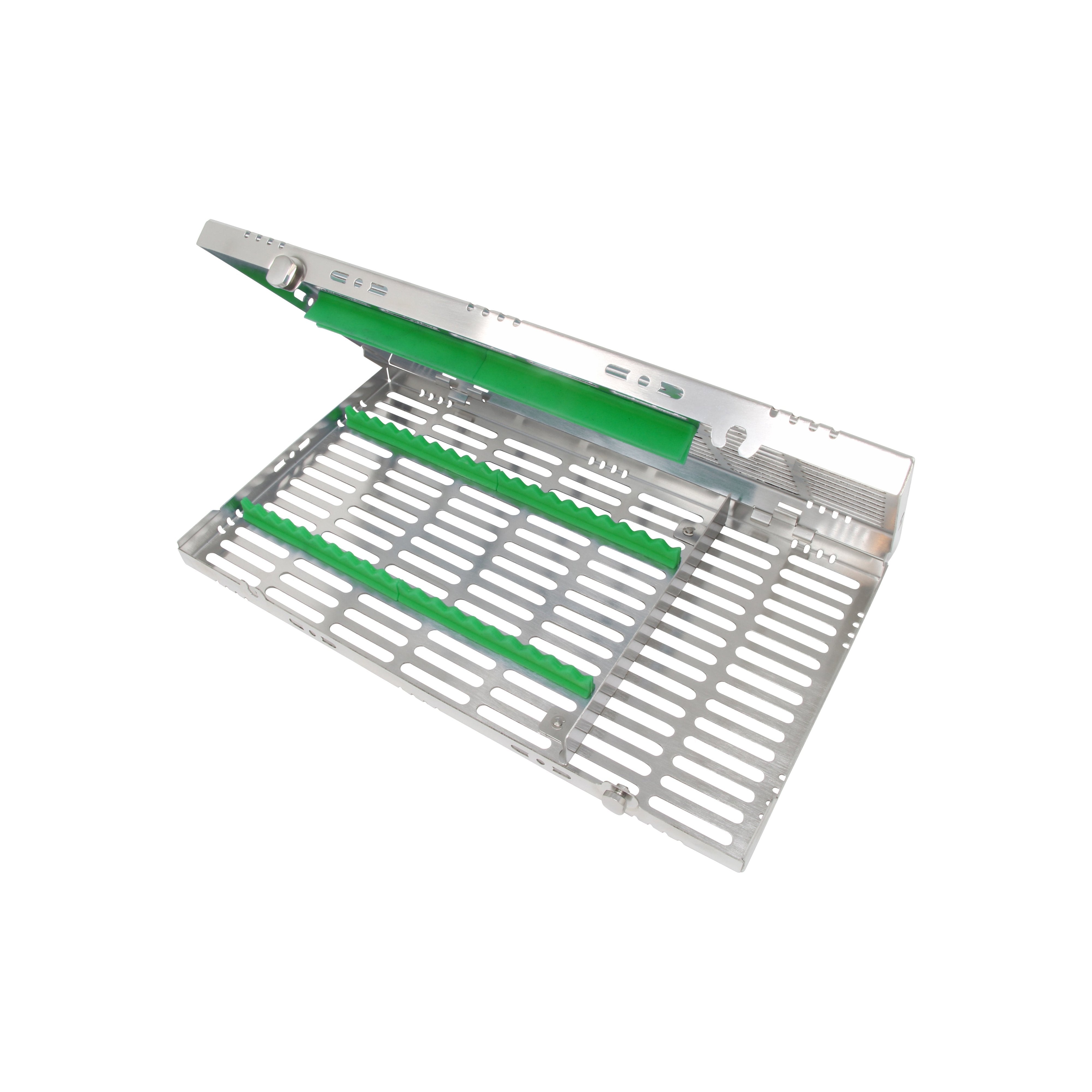 Sterilization Cassette for 20 Instruments, With Adjustable Accessory Area - 370x202x30, Detachable - HiTeck Medical Instruments
